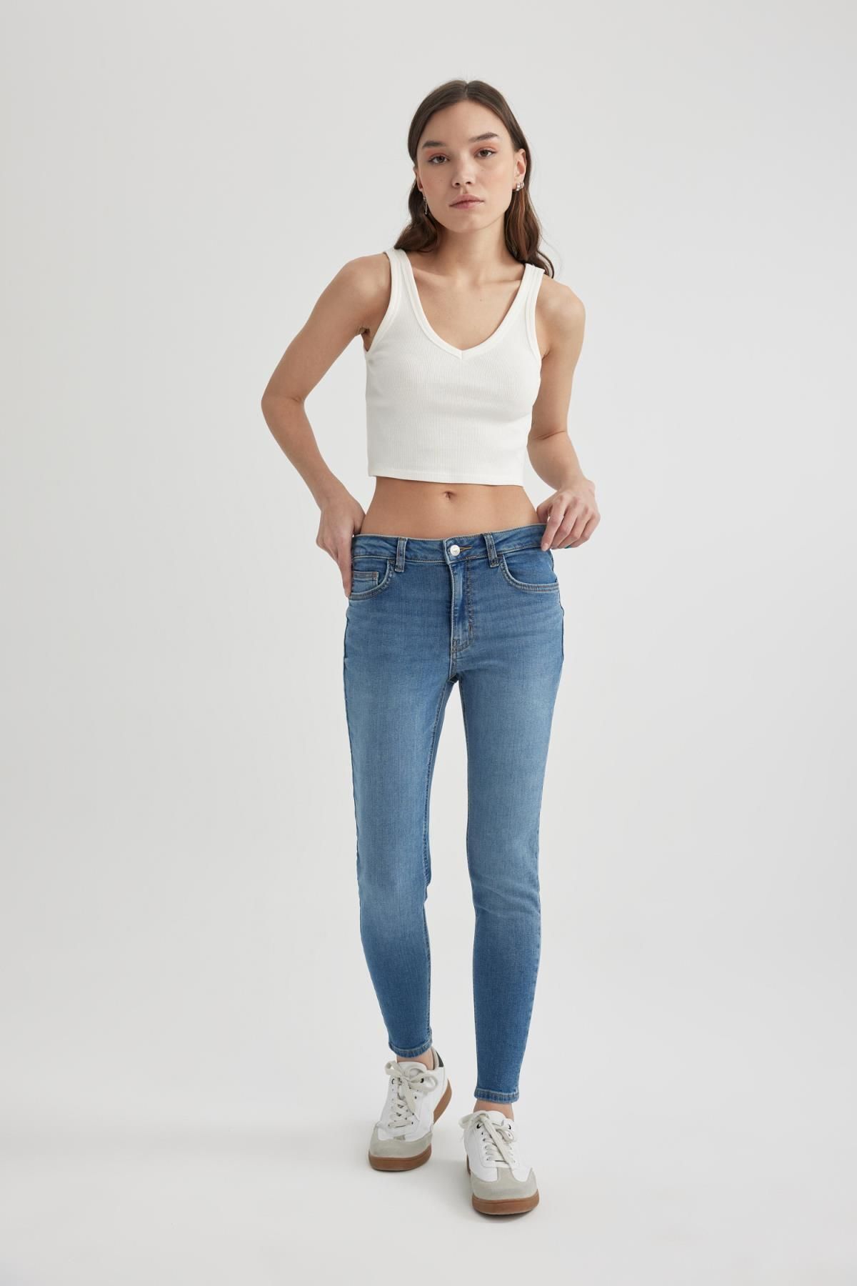 DEFACTO Rebeca Skinny Fit Normal Waist Skinny Leg Long Jeans