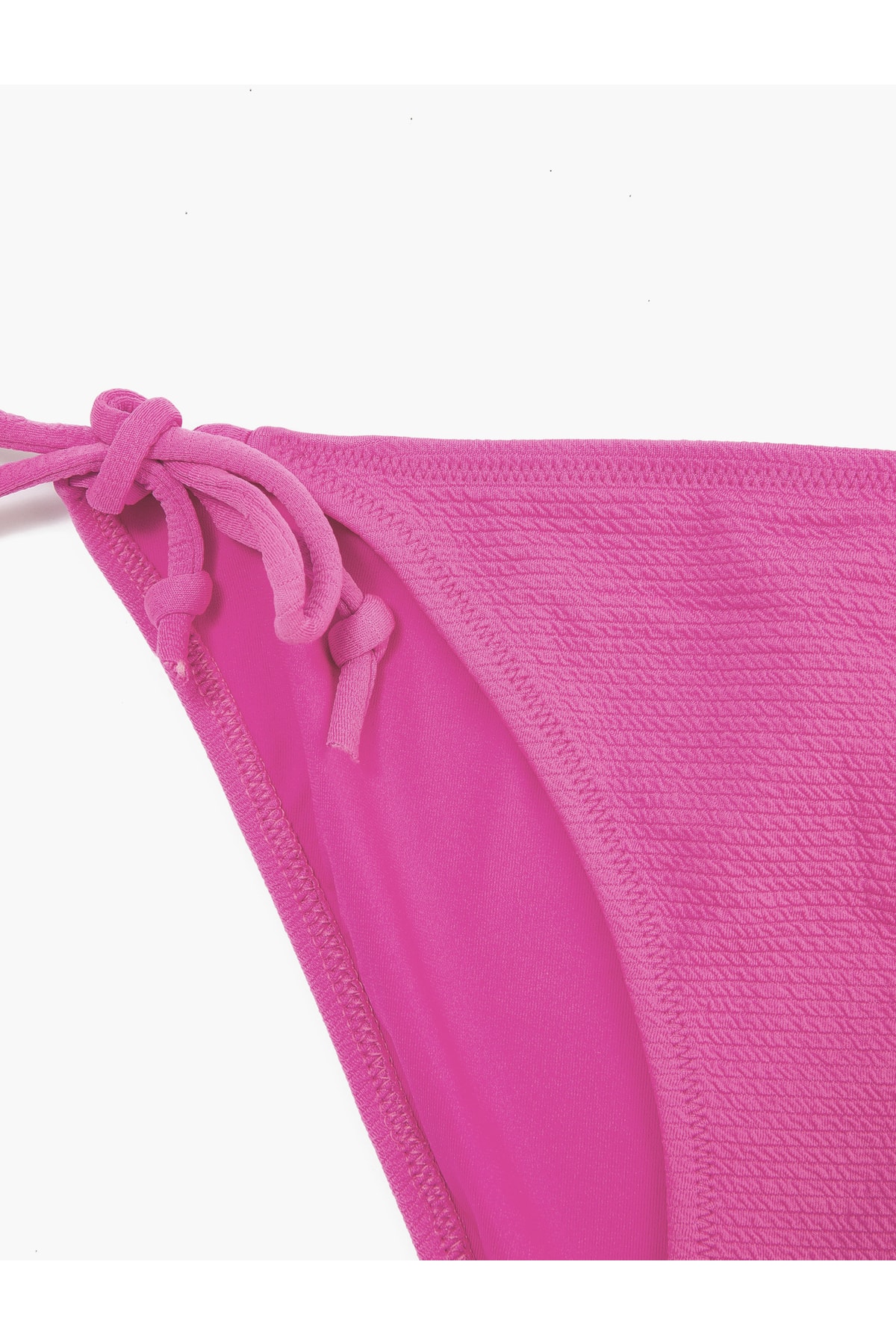 Koton Brazilian Bikini Bottom Basic Textured Side Tie Detaliu