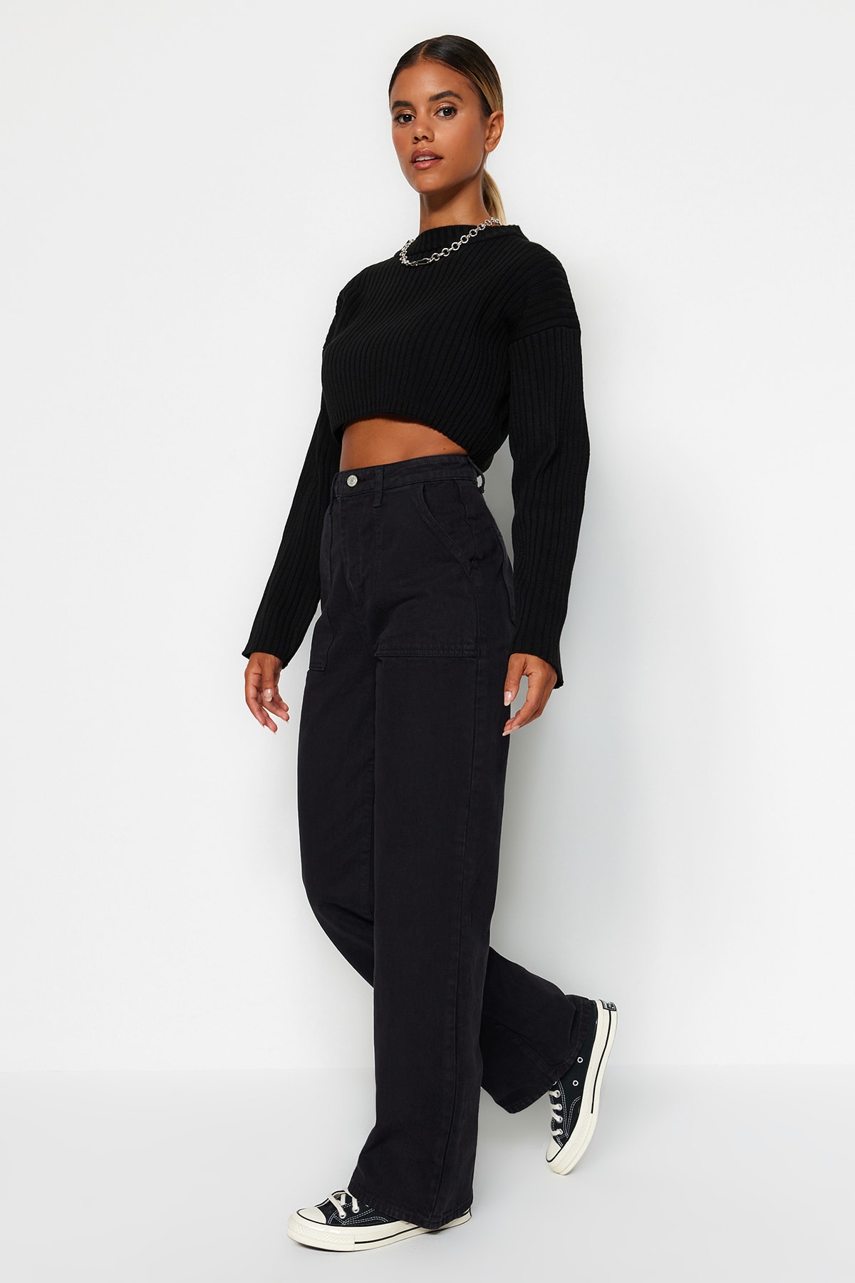 Trendyol Black High Waist 90's Wide Leg Jeans