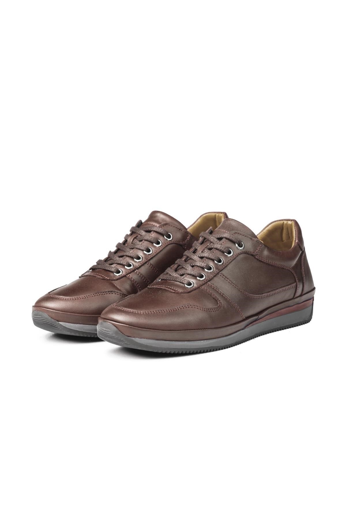Levně Ducavelli Lion Men's Genuine Leather Plush Shearling Casual Shoes Brown.