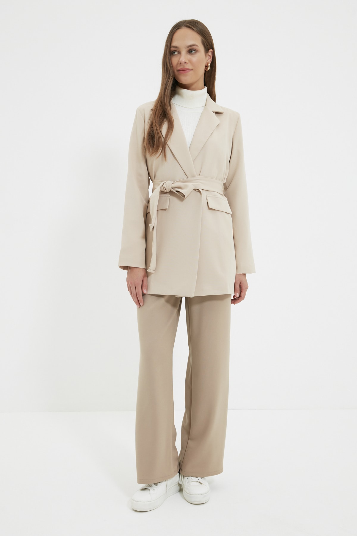 Trendyol Bej Belted Jacket