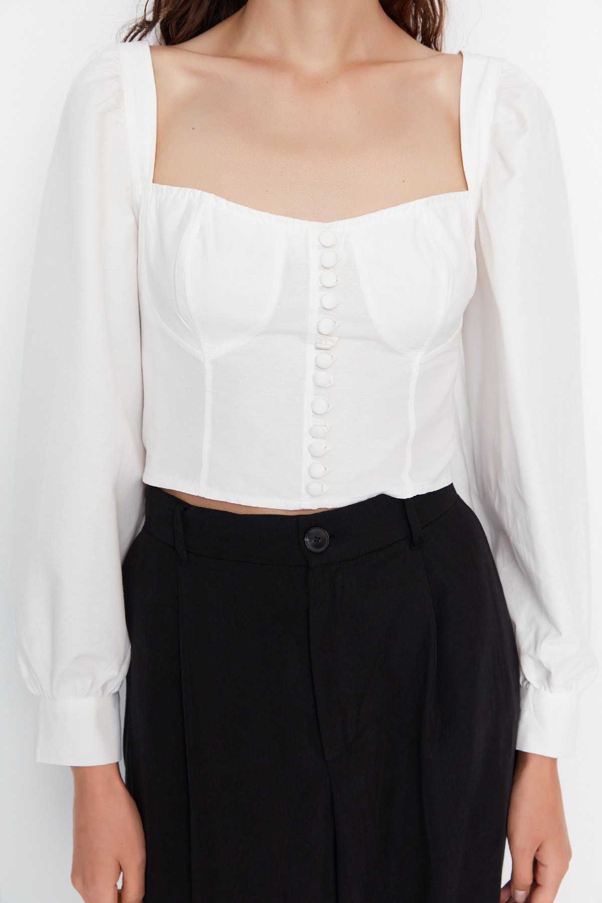 Top dama Trendyol Ecru
