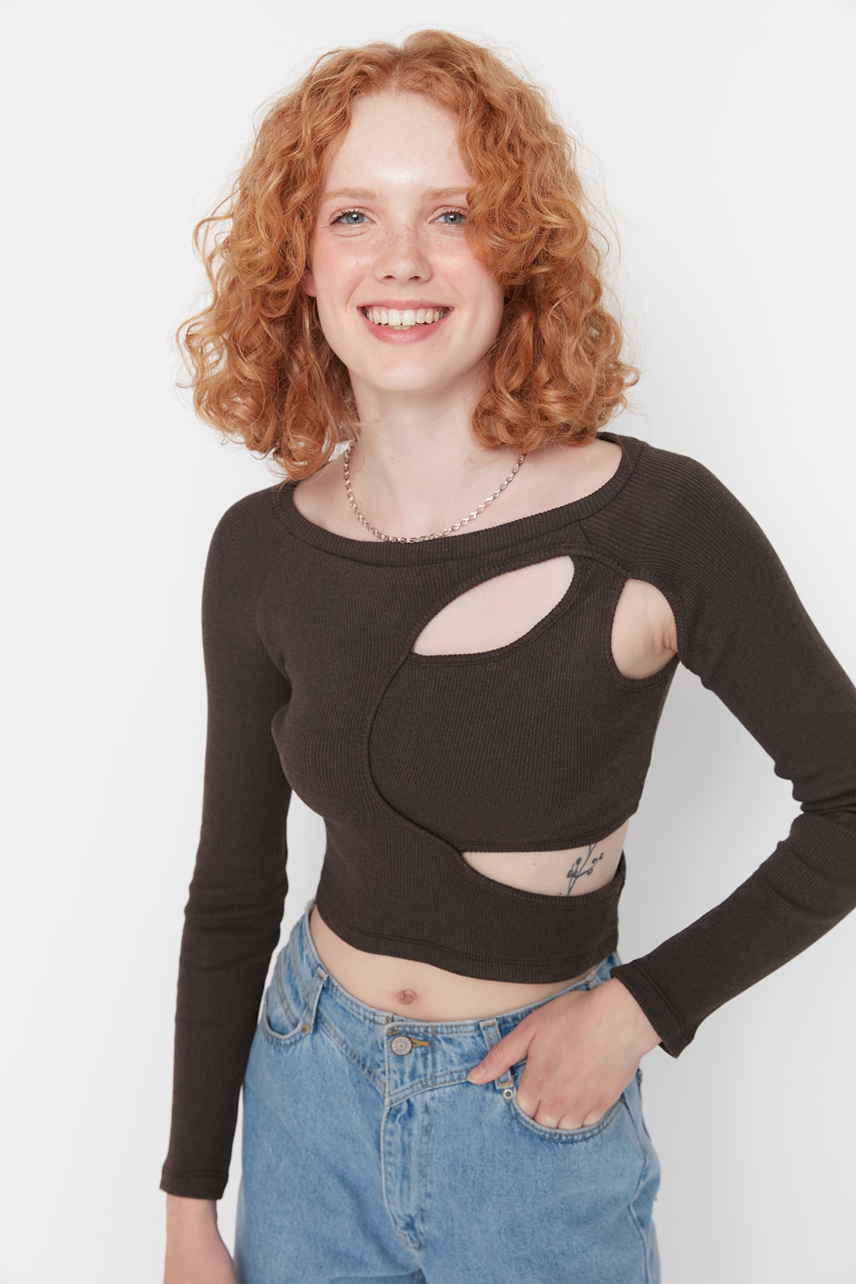 Trendyol Blouse - Brown - Slim fit