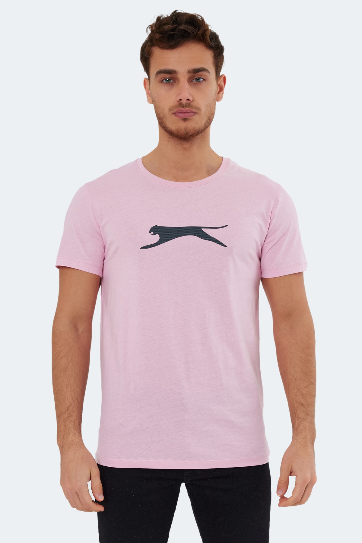 Levně Slazenger Sector Pánské tričko světle růžové