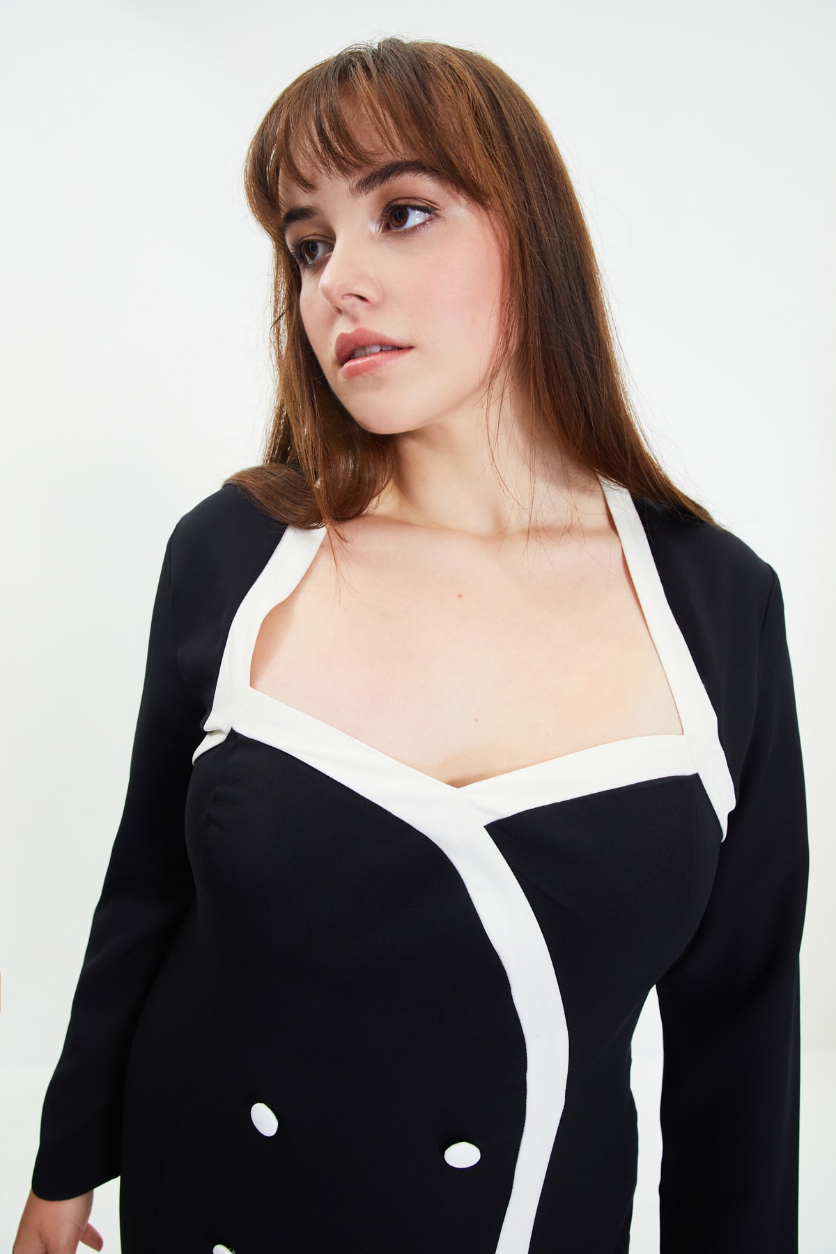 Trendyol Black Button detaliate Rochie