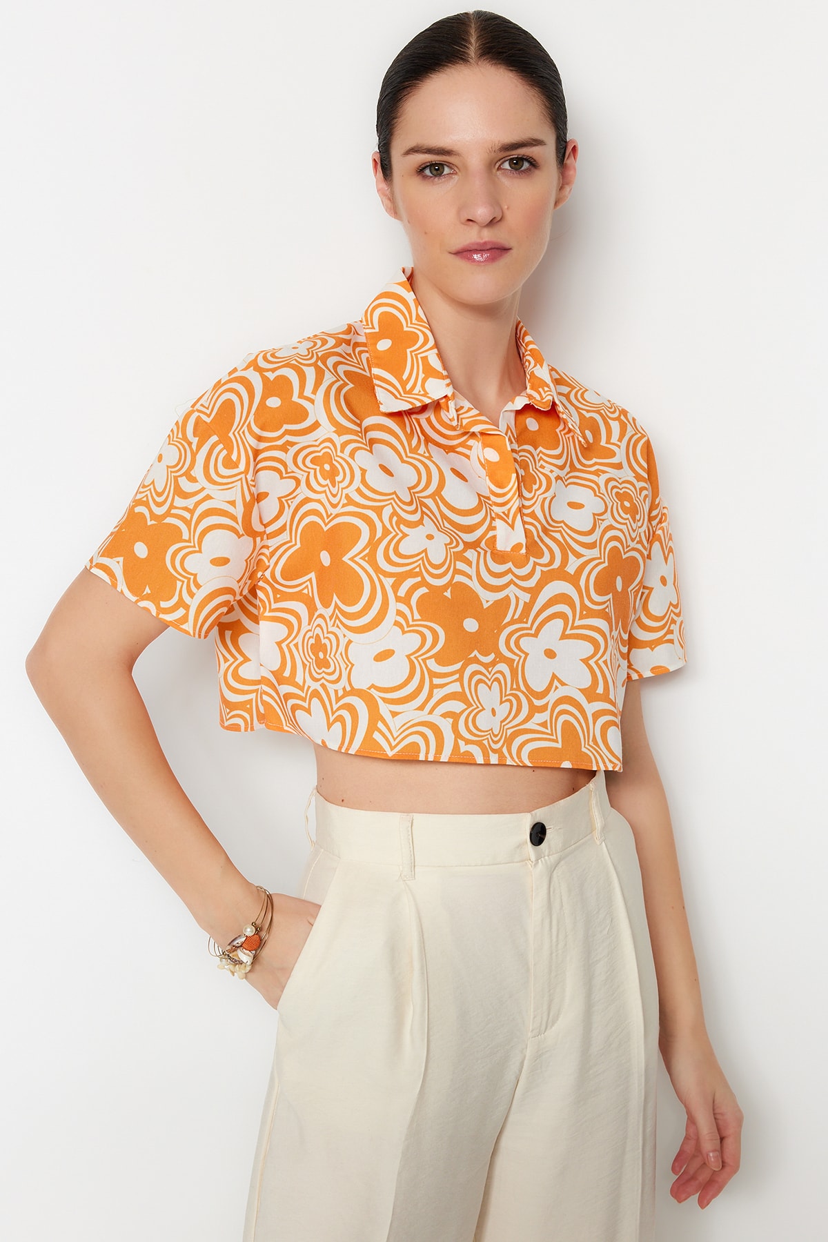 Trendyol Blouse - Orange - Oversize