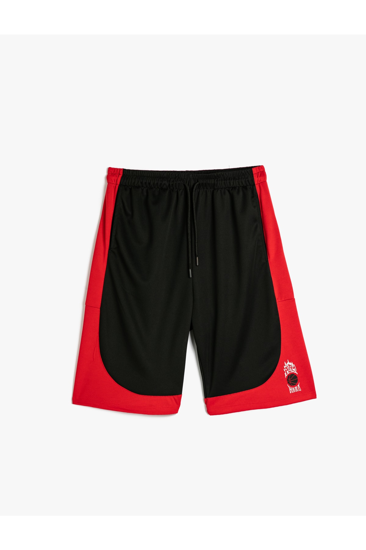 Koton Oversize Sports Shorts Basketball Printed Laced Waist Pocket