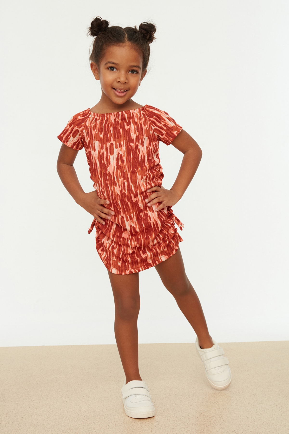 Trendyol Tile Crisscross Girl Knitted Dress