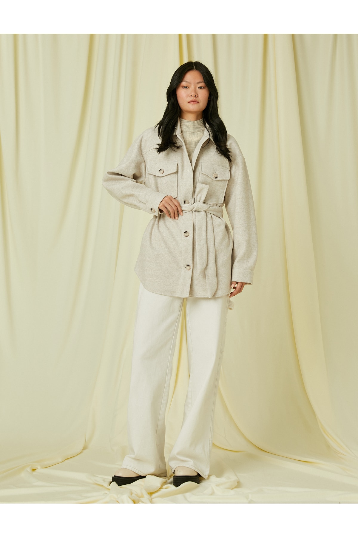 Koton Pocket Shacket Belted