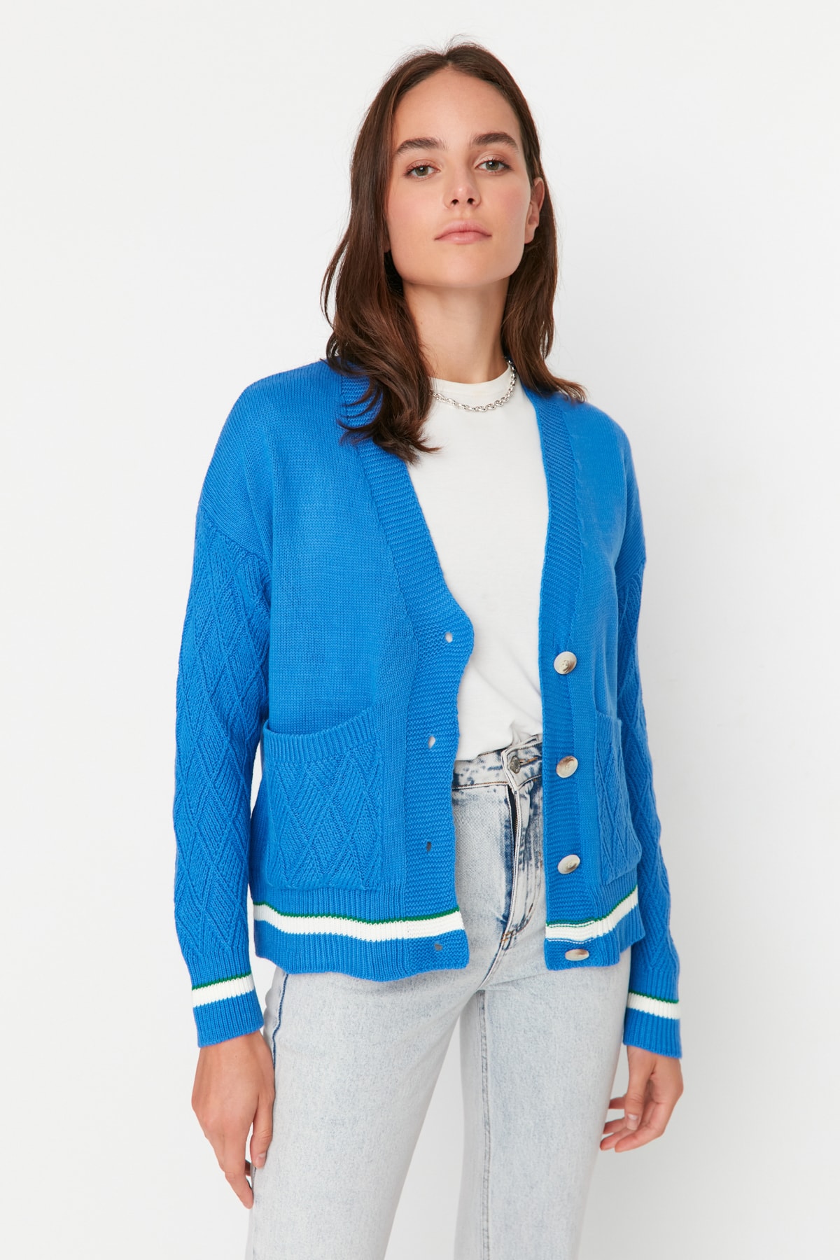 Trendyol Cardigan - Blue - Regular fit
