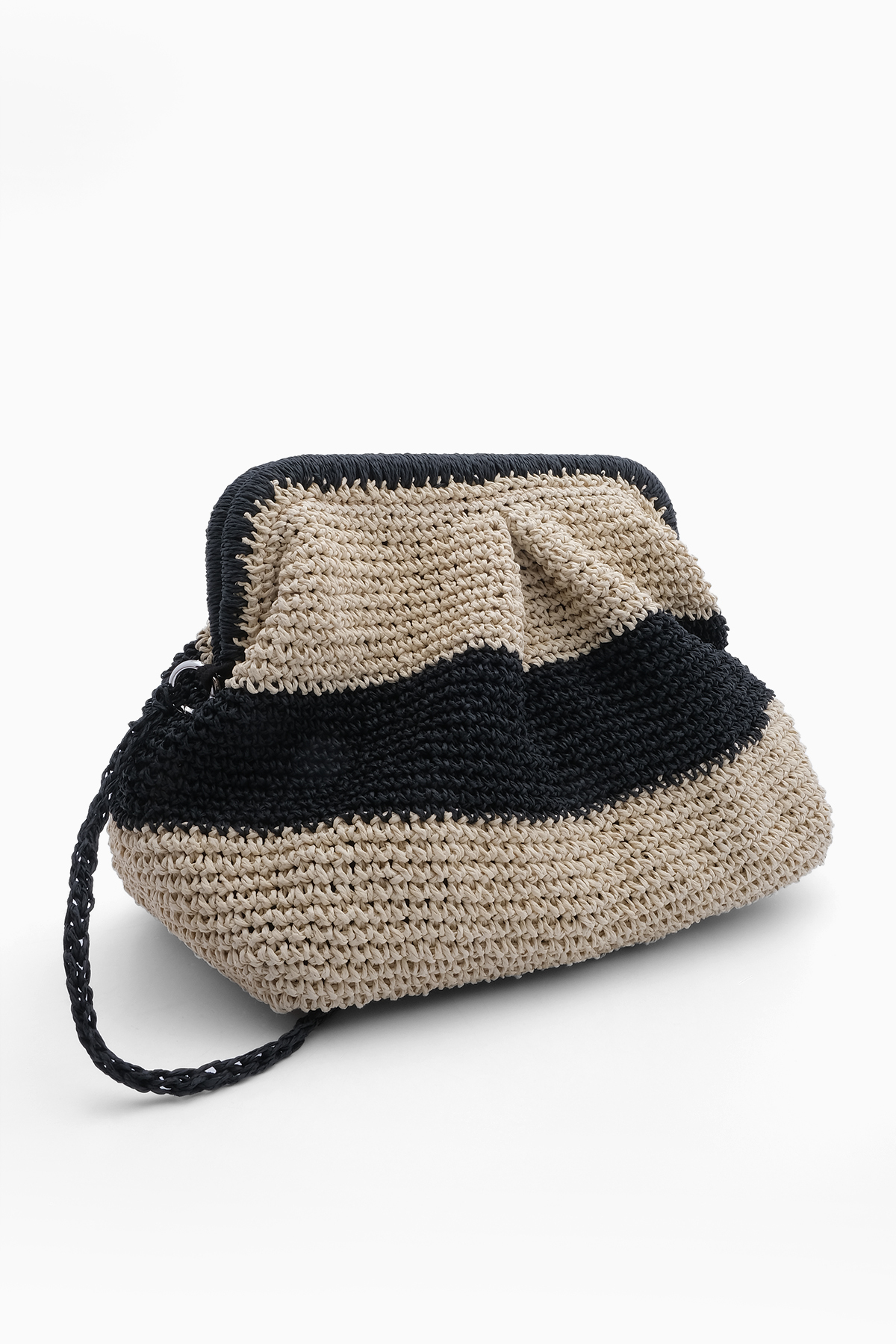 Levně Marjin Women's Handmade Knitted Shoulder Bag Fayer Black