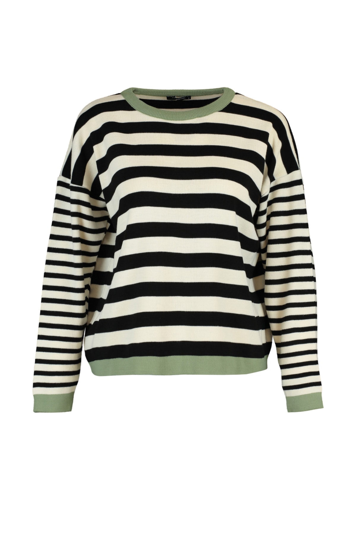 Trendyol Ecru Wide fit Color Block Tricotaje Pulover