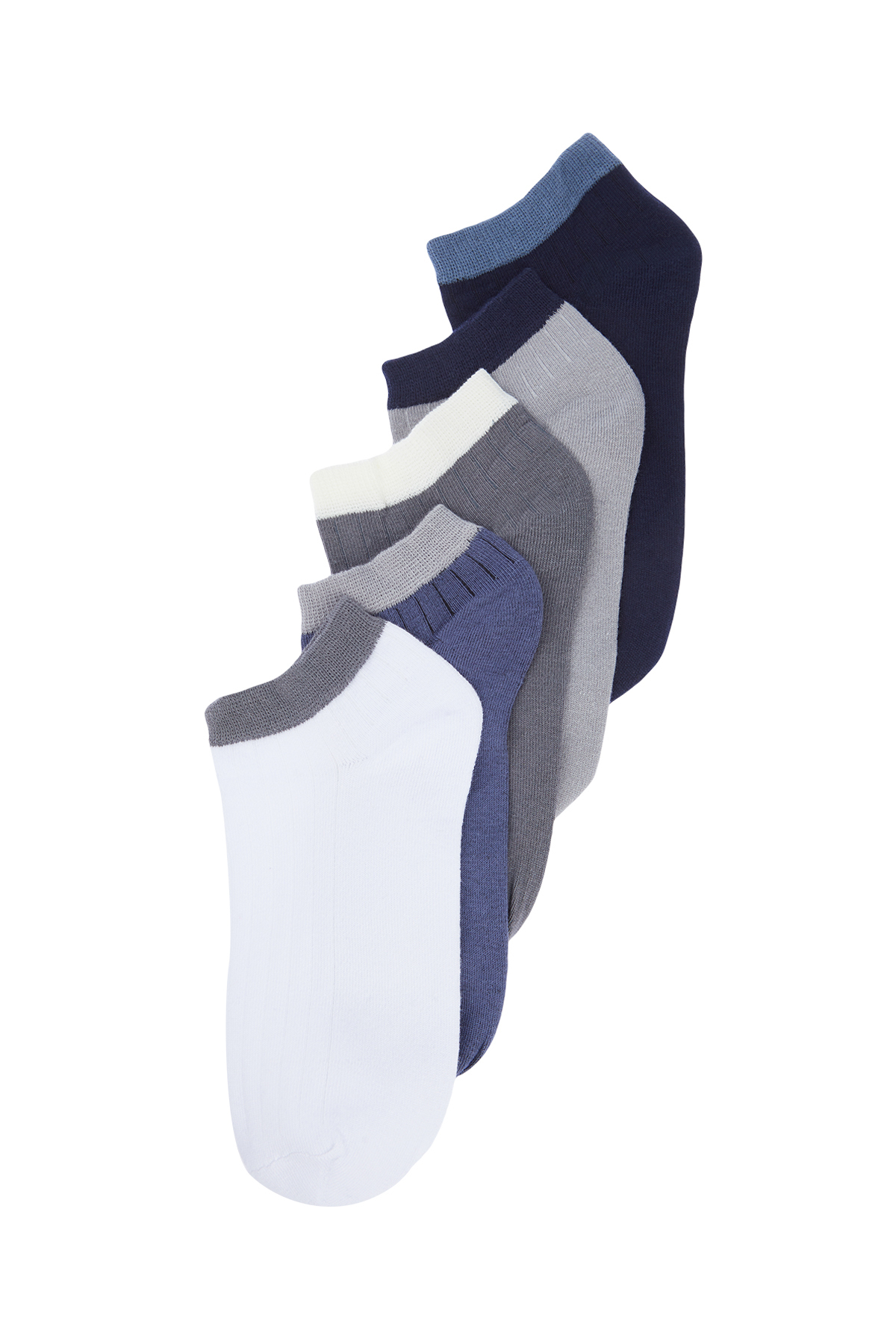 Levně Trendyol 5-Pack Multi Color Textured Color Block Pieced Booties-Short-Ankle Socks