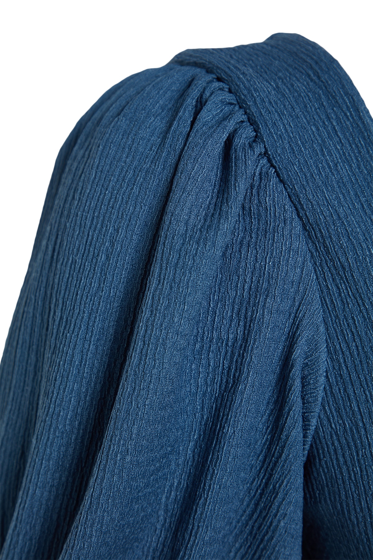 Trendyol Indigo Square Neck Balloon Sleeve A-Line Slit Detailed Midi Tricotat Rochie