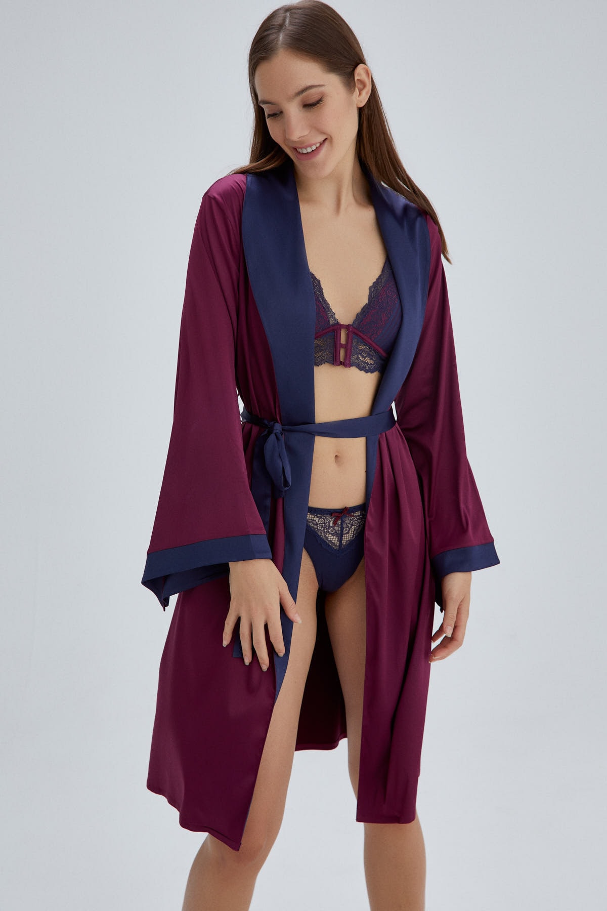 Dagi Dressing Gown - Dark blue - Regular