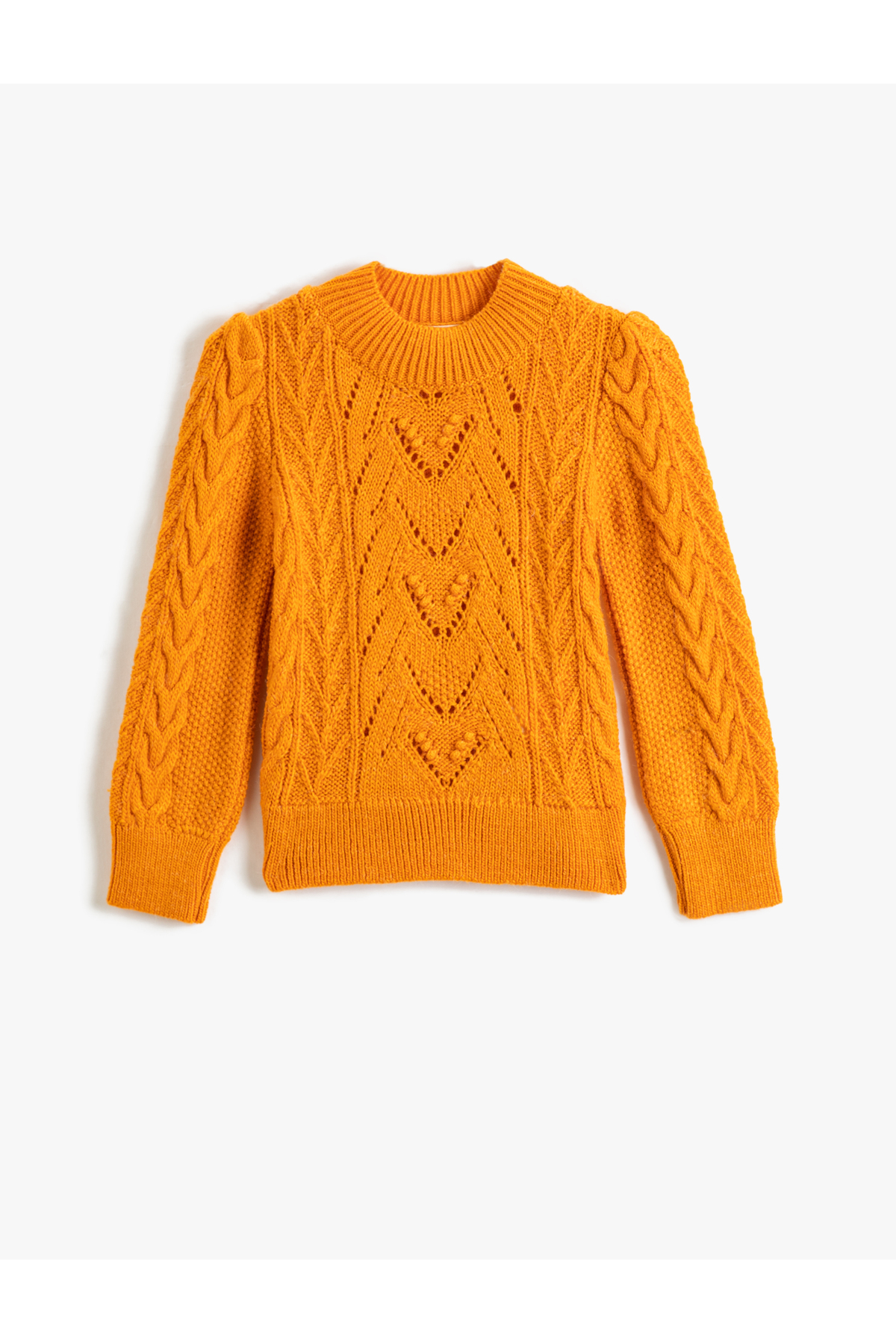 Koton Hair Knit Sweater Long Sleeve High Collar