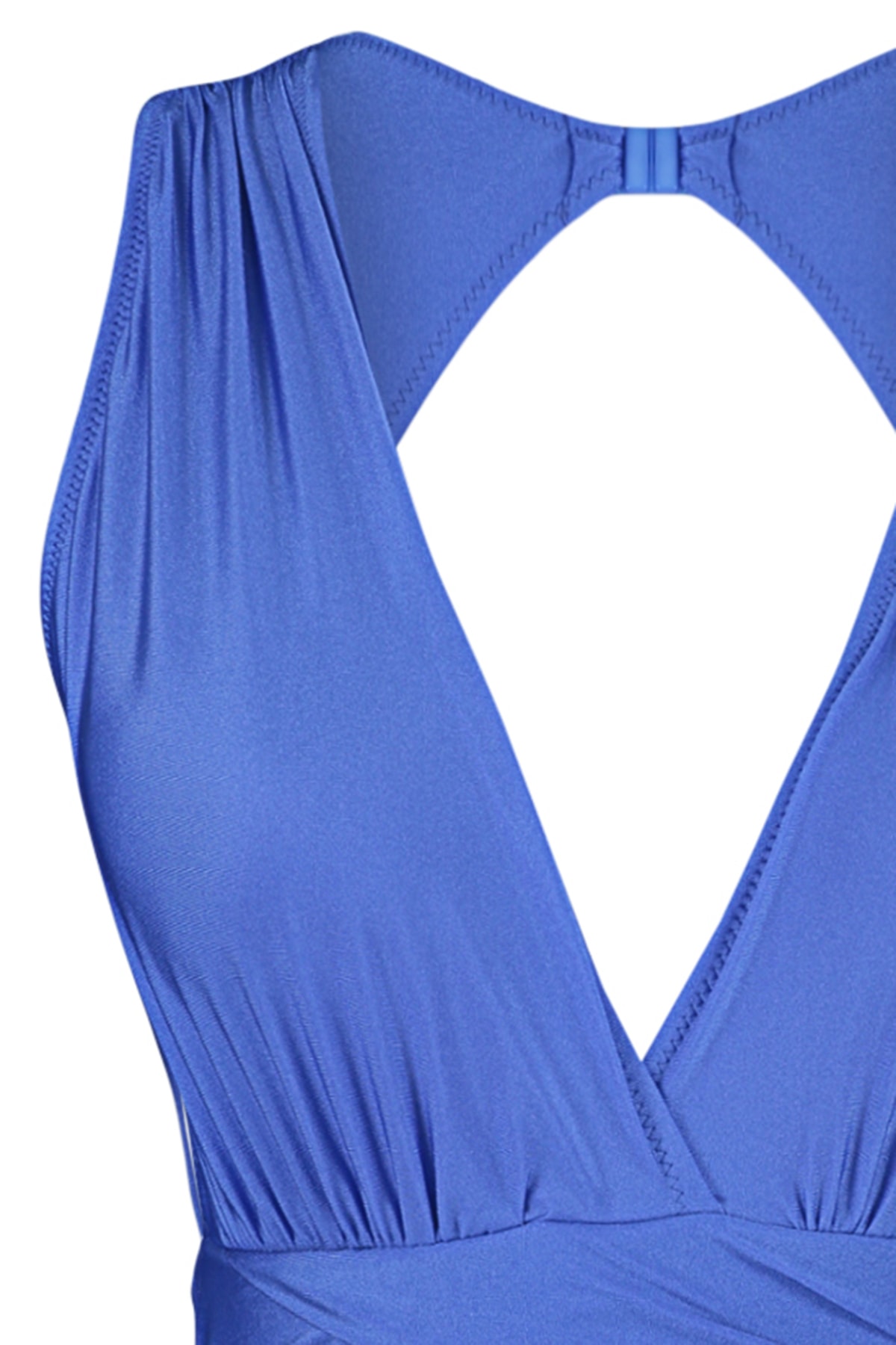 Costum de baie drapat Trendyol Saks Deep Decollete