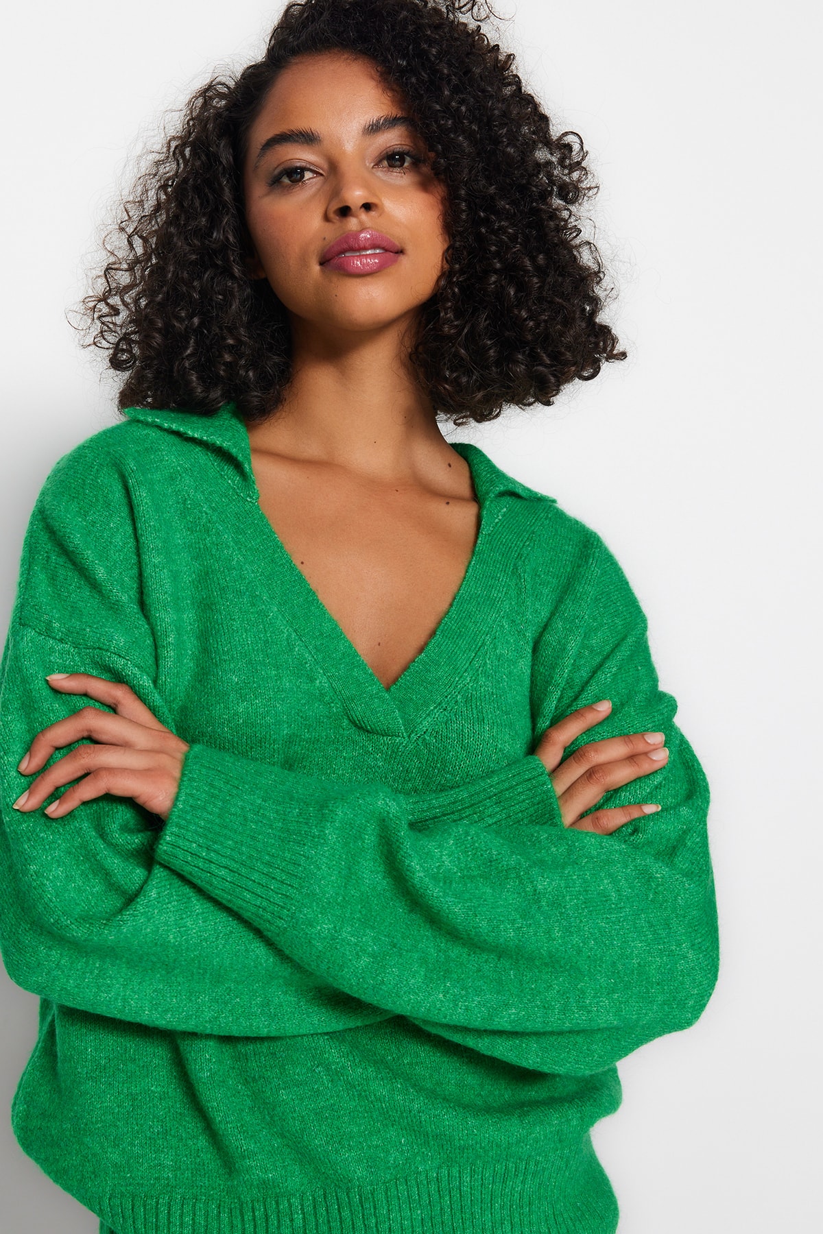 Trendyol Sweater - Green - Regular fit