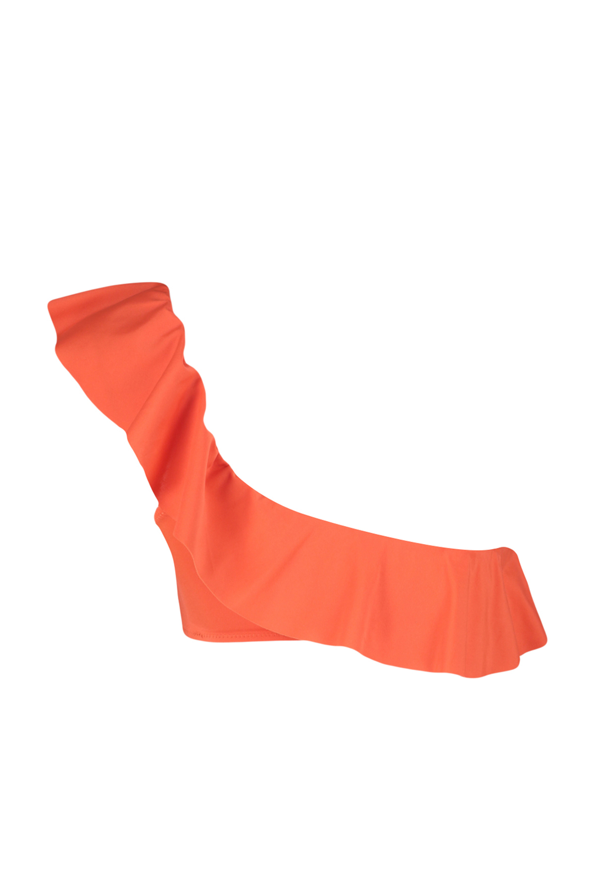 Trendyol Red One-Shoulder Frilly Bikini Top