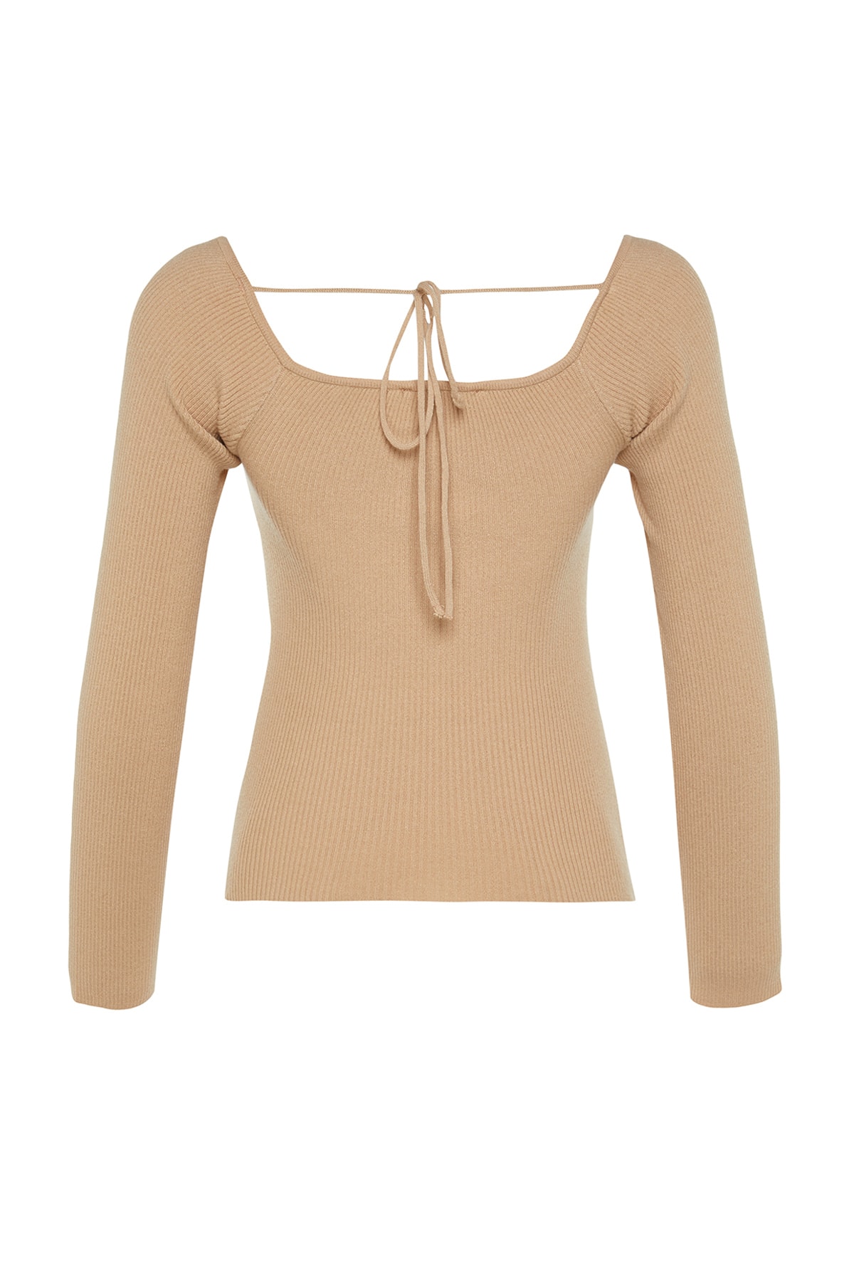 Trendyol Mink Sweetheart Collar detaliat Tricotaje Pulover