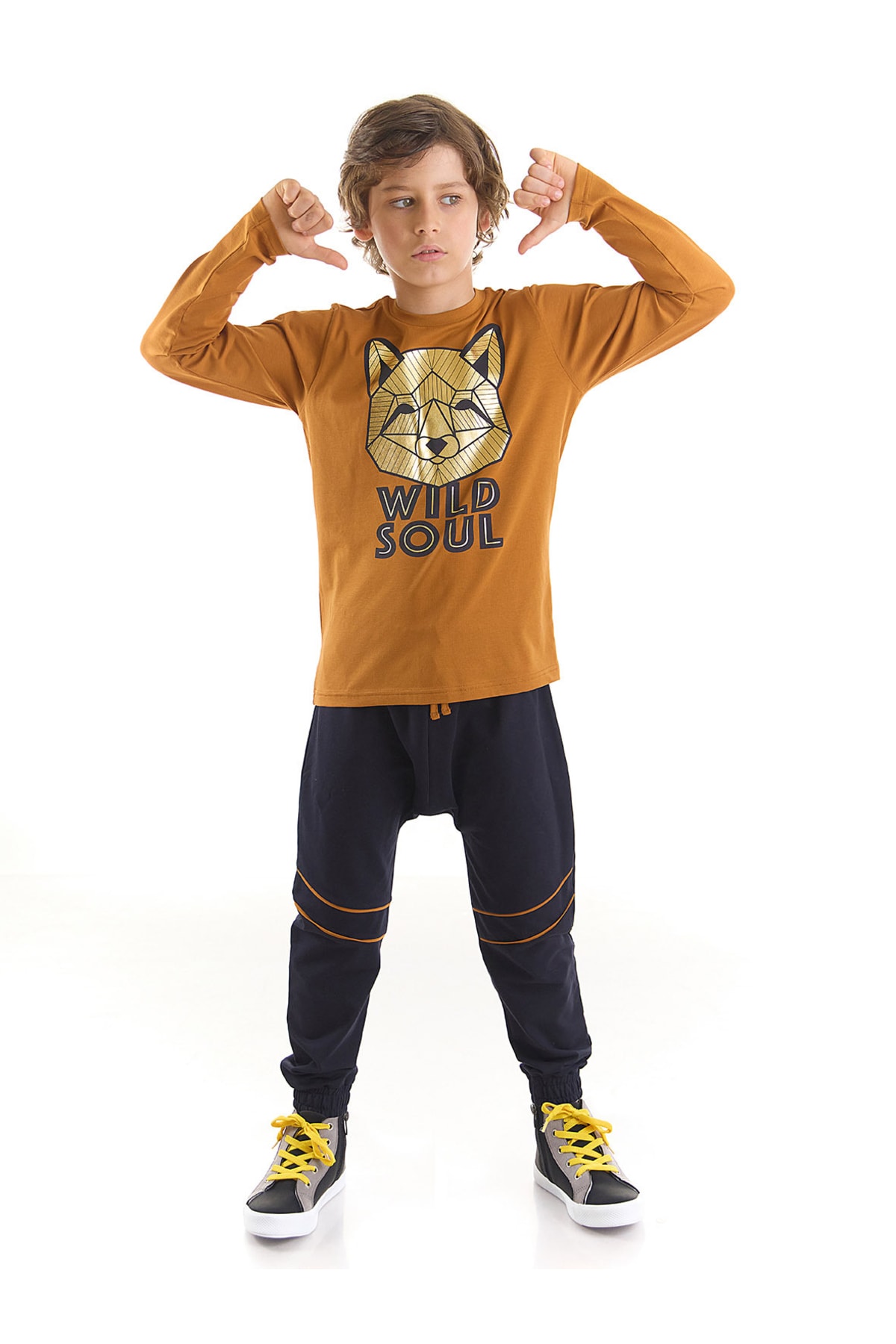 Mushi Gilded Fox Boys T-shirt Trousers Suit