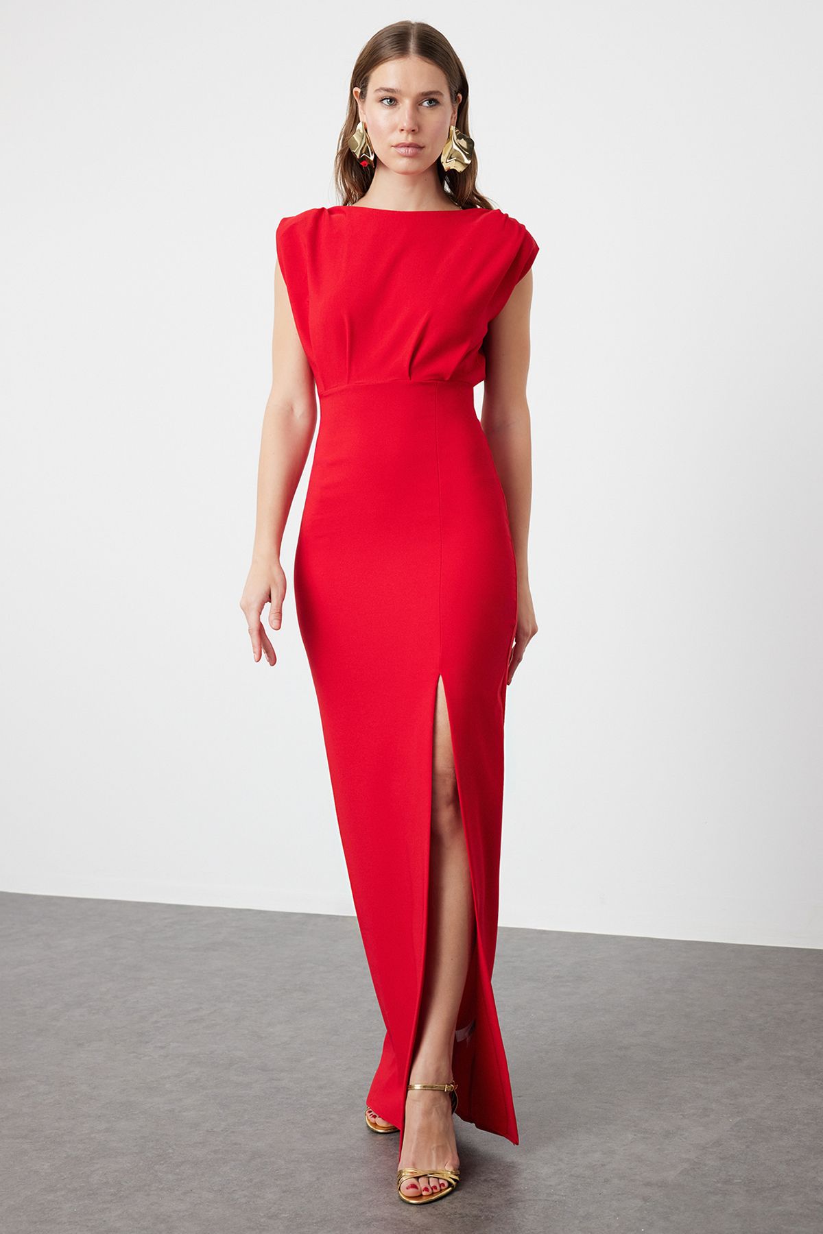 Trendyol Red Woven Evening Dress & Graduation Dress