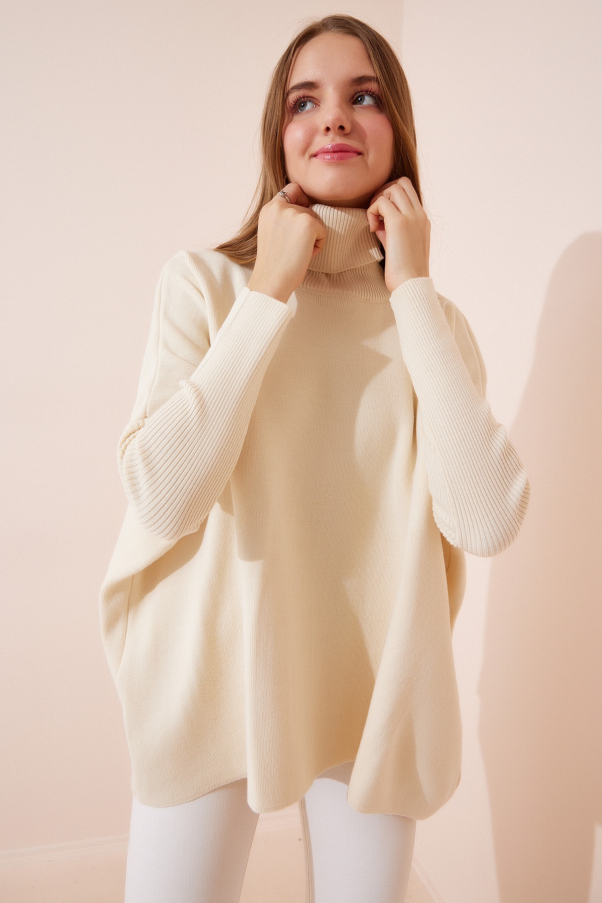 Happiness İstanbul Sweater - Beige - Oversize