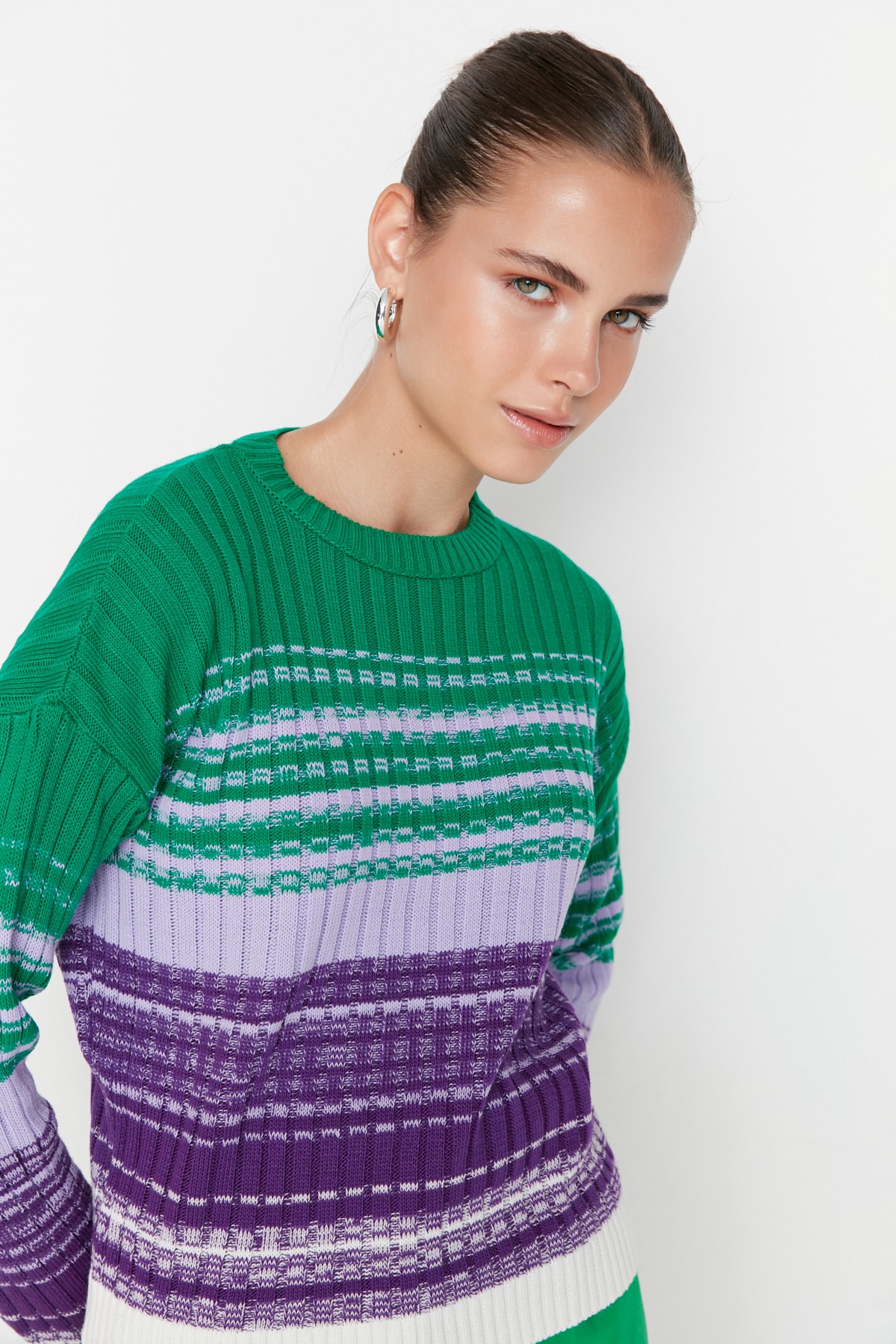 Trendyol Sweater - Green - Regular fit