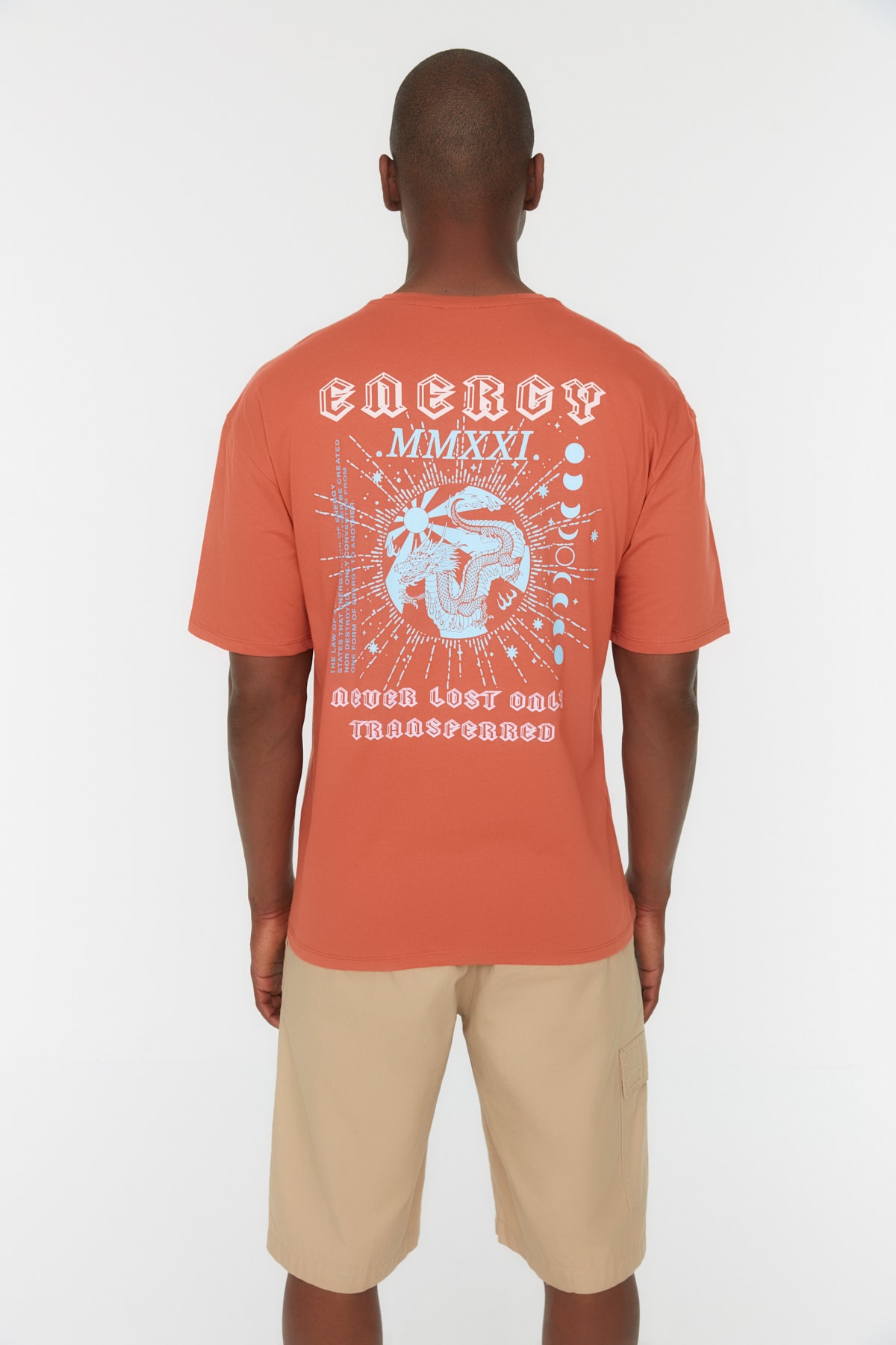 Trendyol Tile Men Relaxed Fit Crew Neck Short Sleeve Printed T...