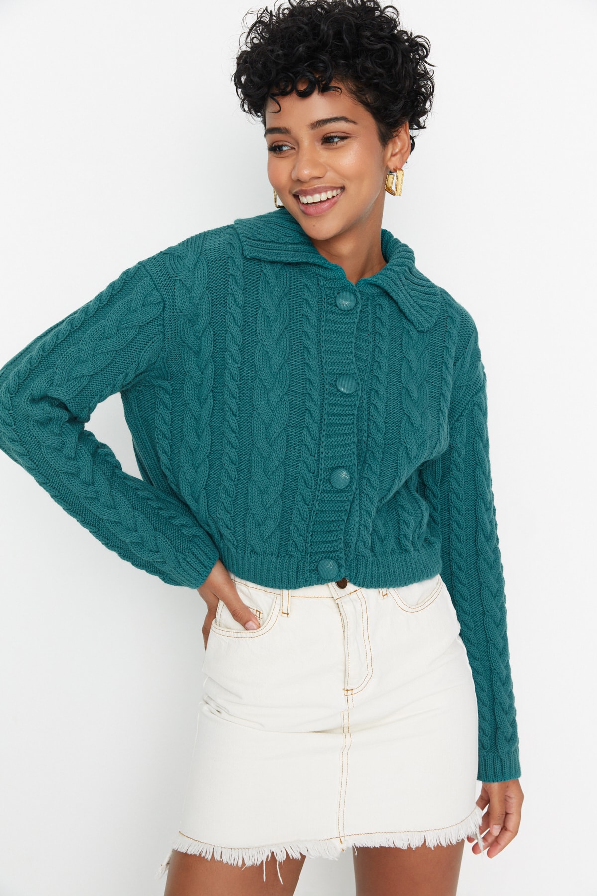 Trendyol Cardigan - Grün - Regular fit