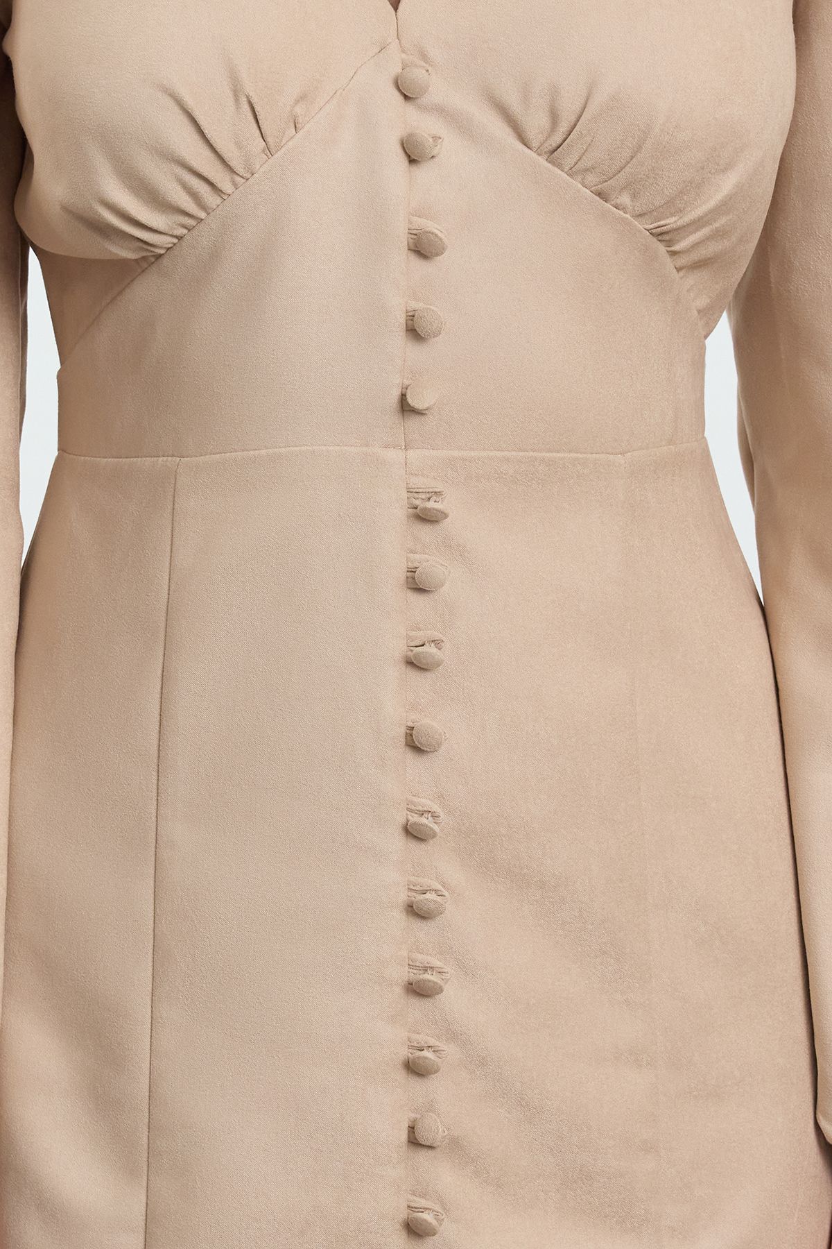 Trendyol Stone Plain Mini Woven Dress