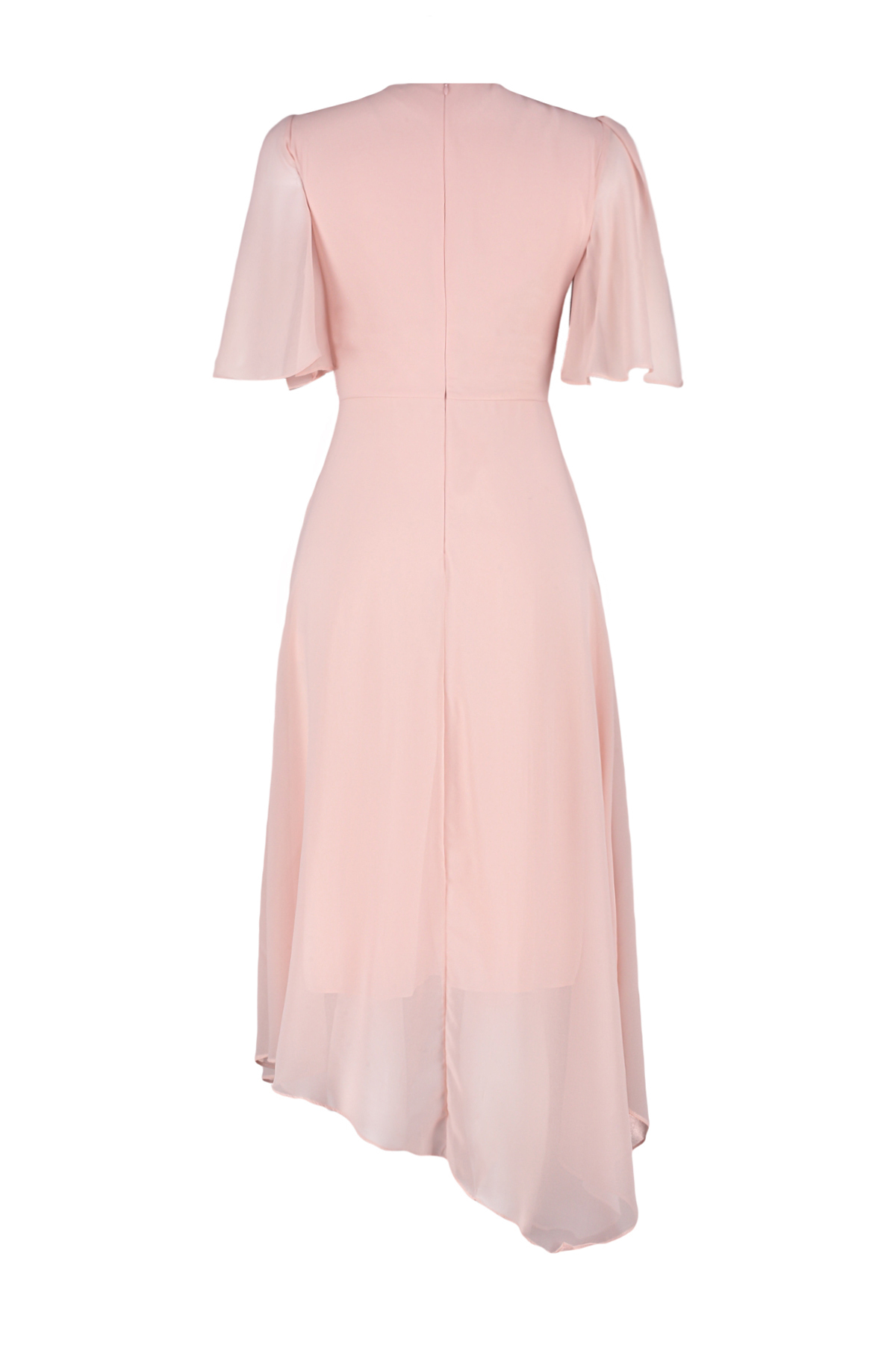 Trendyol Powder A-line Asymmetrical Skirt Chiffon Lined Midi Woven Dress