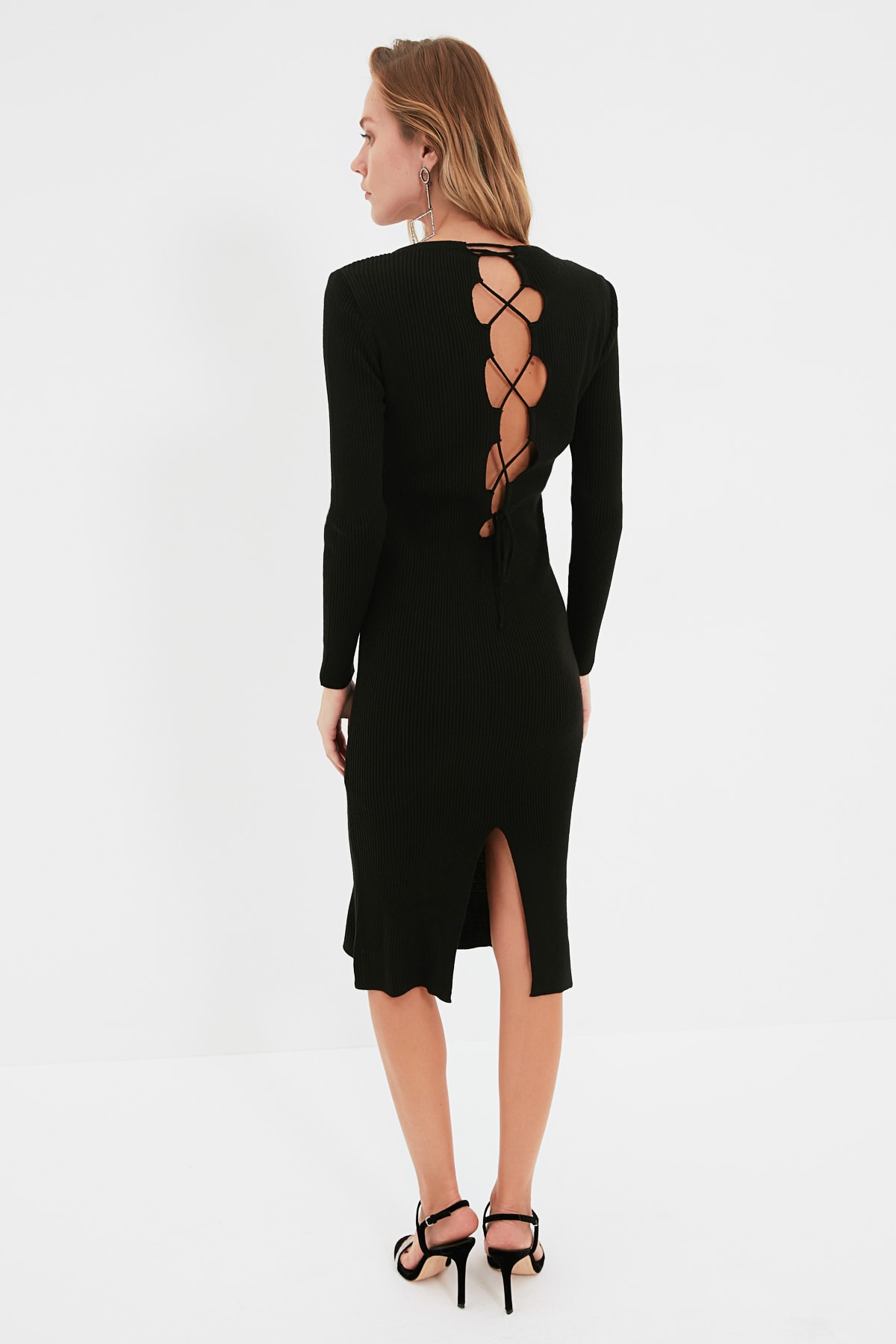 Trendyol Black Back Detailed Sweater Dress