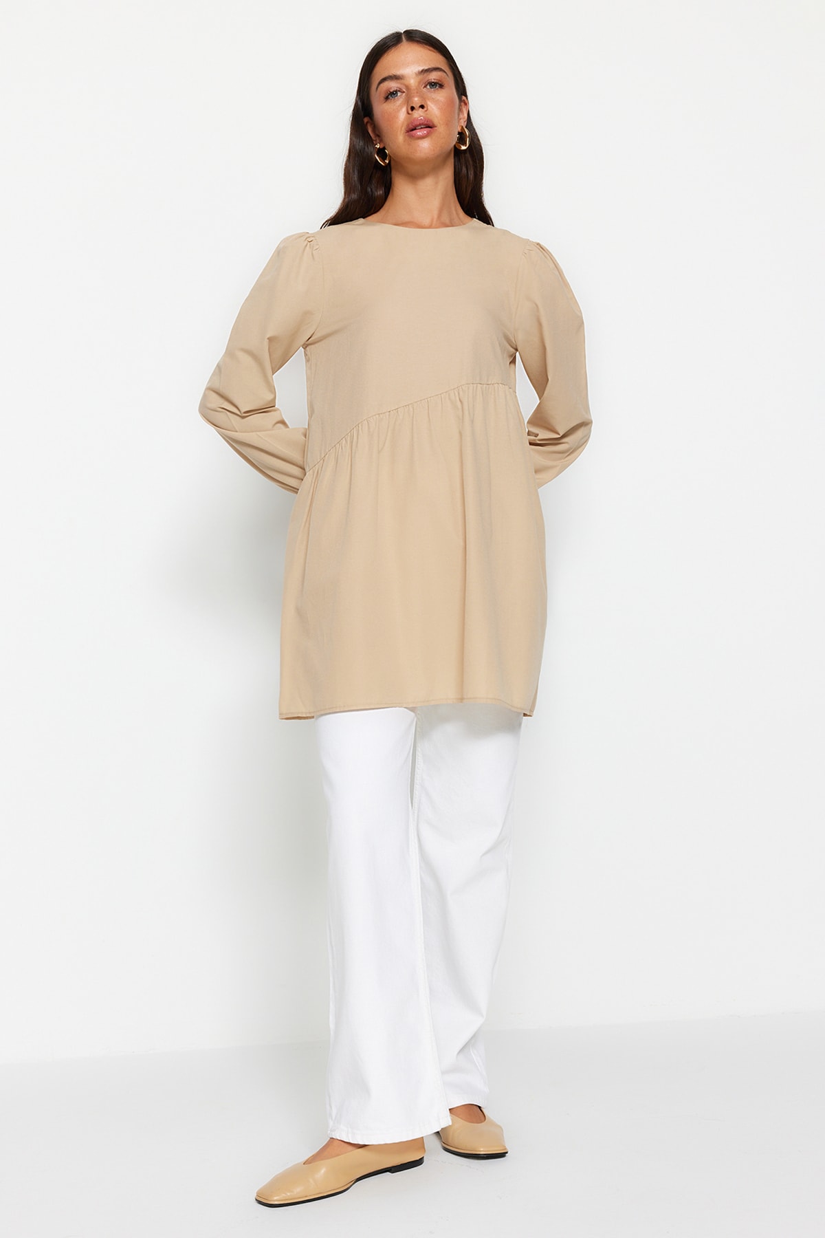 Trendyol Tunic - Beige - Regular fit