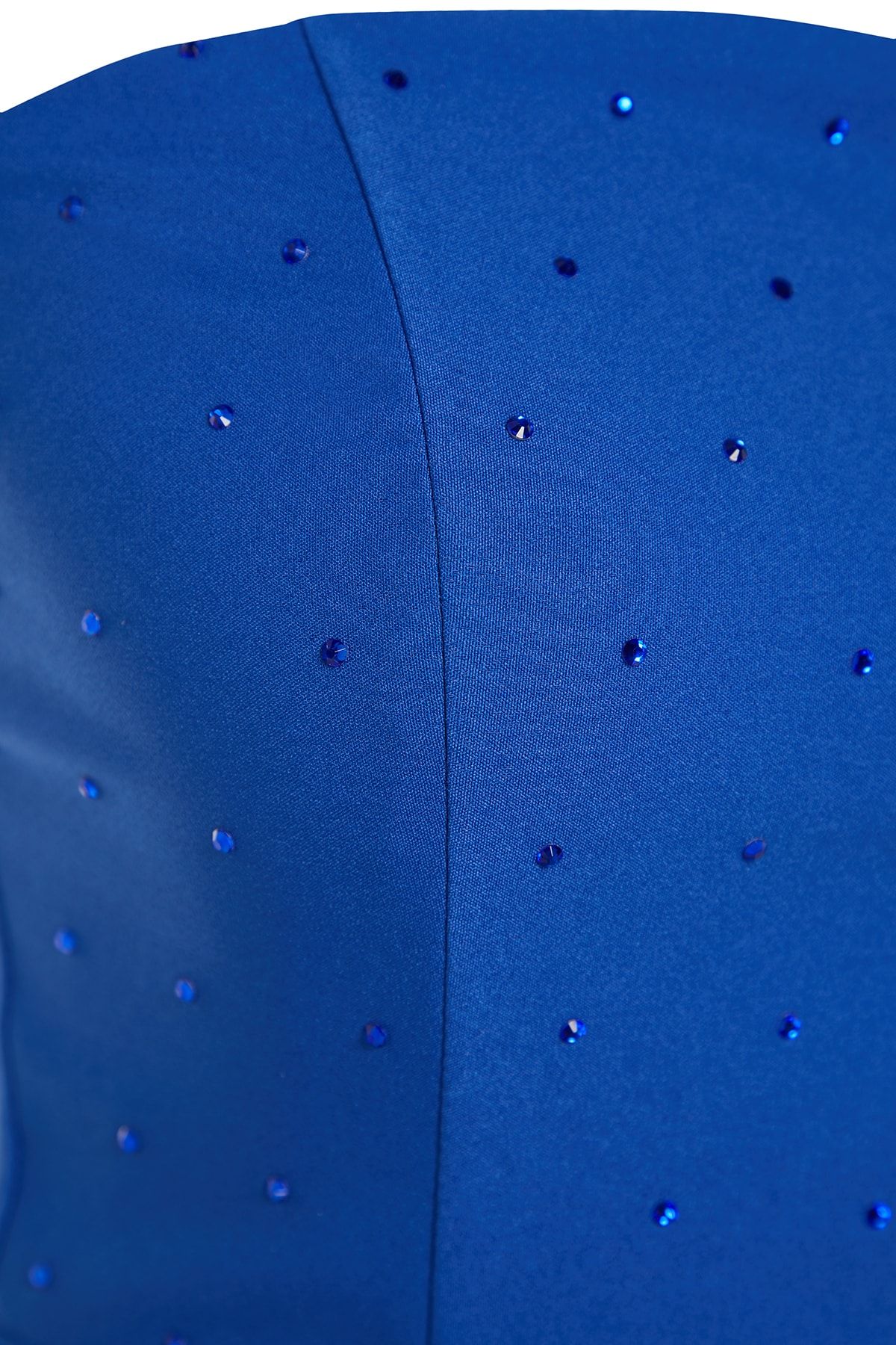 Rochie de seara Trendyol Saks cu captuseala si pietre stralucitoare