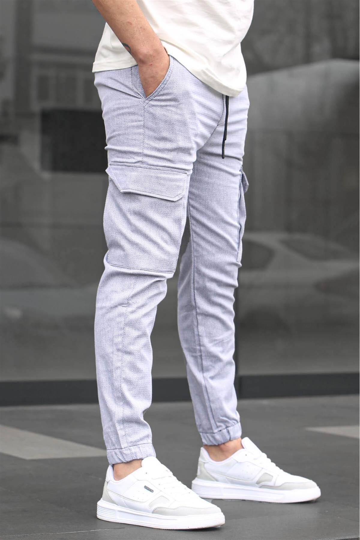 Madmext Gray Men's Cargo Pocket Jogger Pants 5463