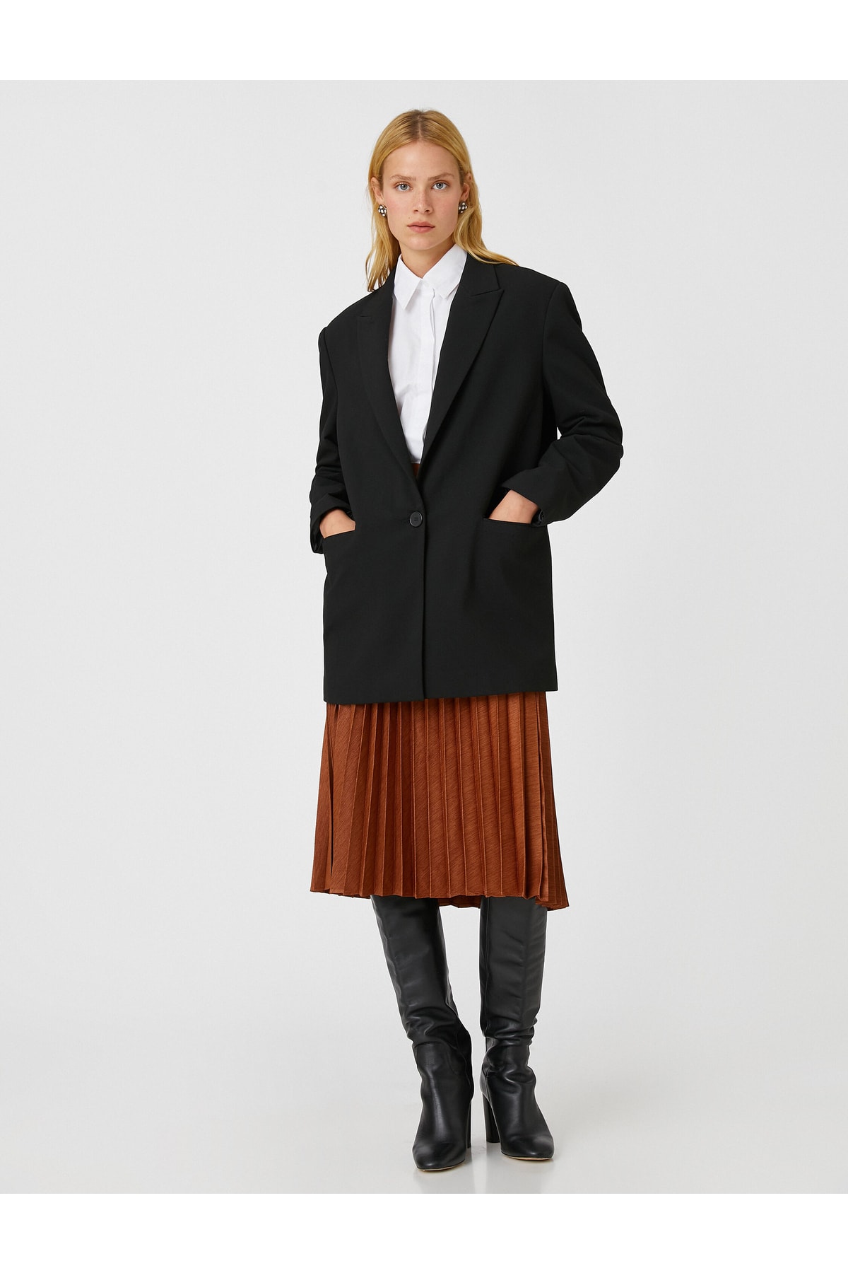 Levně Koton Pleated Midi Length Skirt