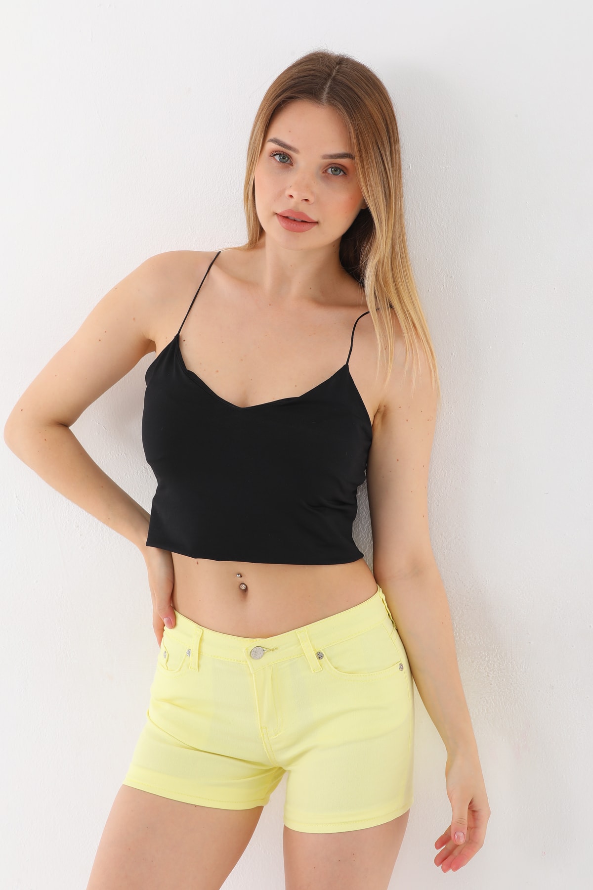 BİKELİFE Mini High Waist Lycra Stretchy Cotton Shorts & Bermuda