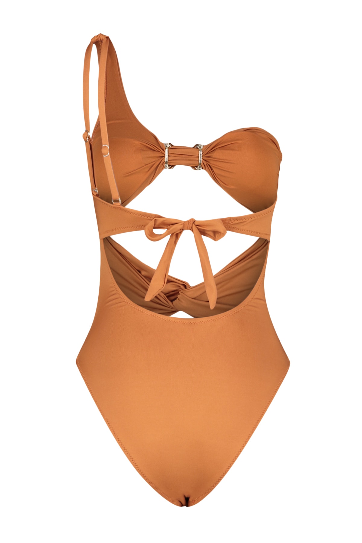 Costum de baie Trendyol Orange cu un singur umăr accesorizat pentru picioare