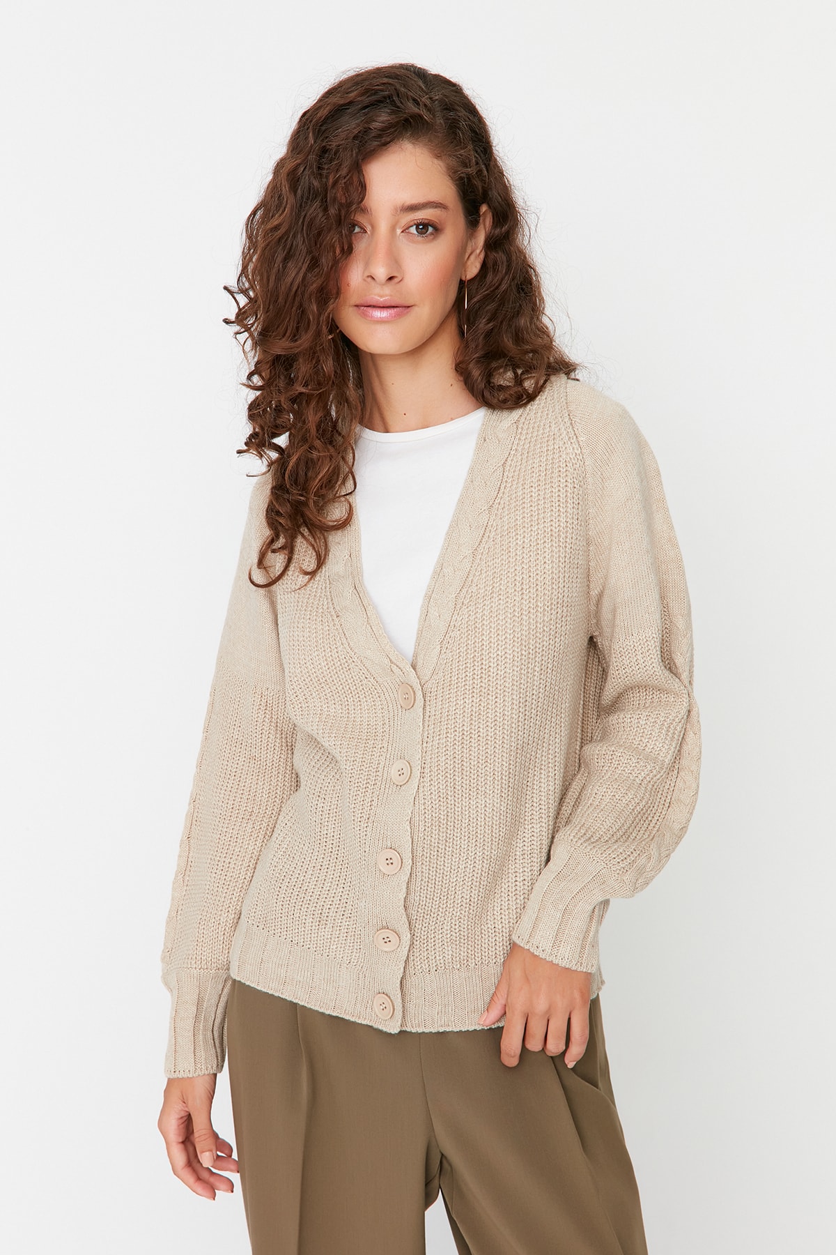 Trendyol Cardigan - Beige - Regular fit