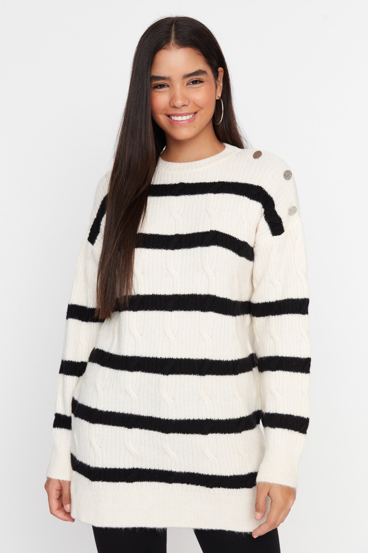 Trendyol Sweater - Ecru - Regular fit