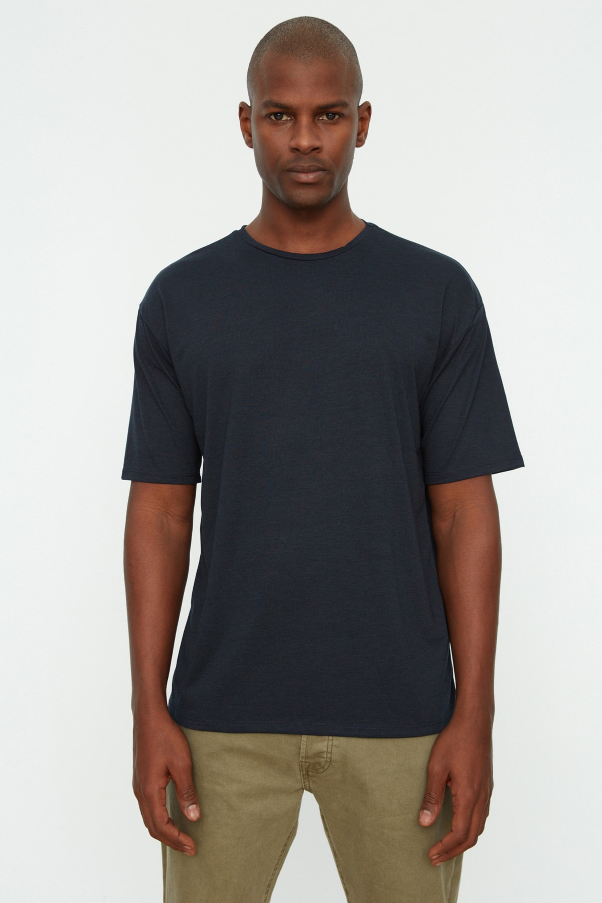 Trendyol T-Shirt - Dunkelblau - Relaxed fit