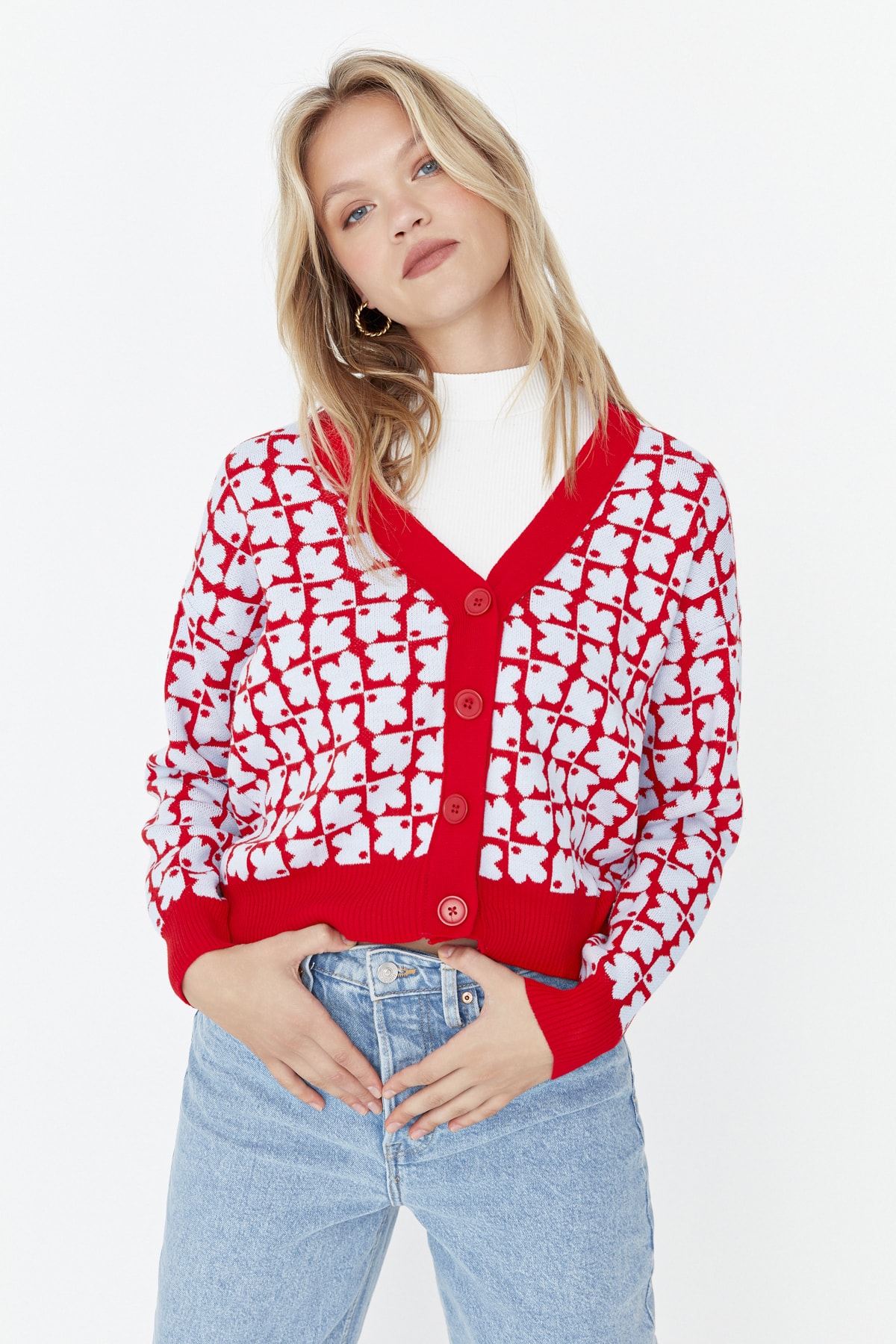 Trendyol Cardigan - Red - Regular fit