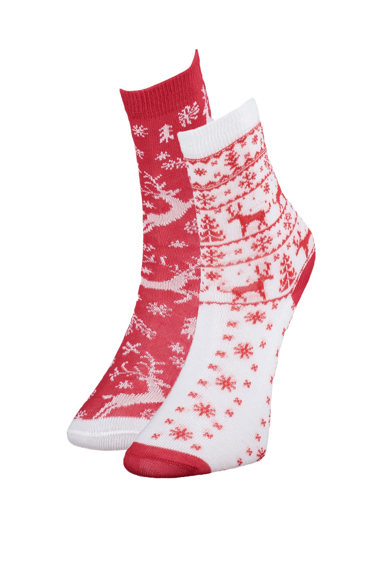 Trendyol Multicolored Christmas Theme 2-Pack Girls Kids Knitted Socks