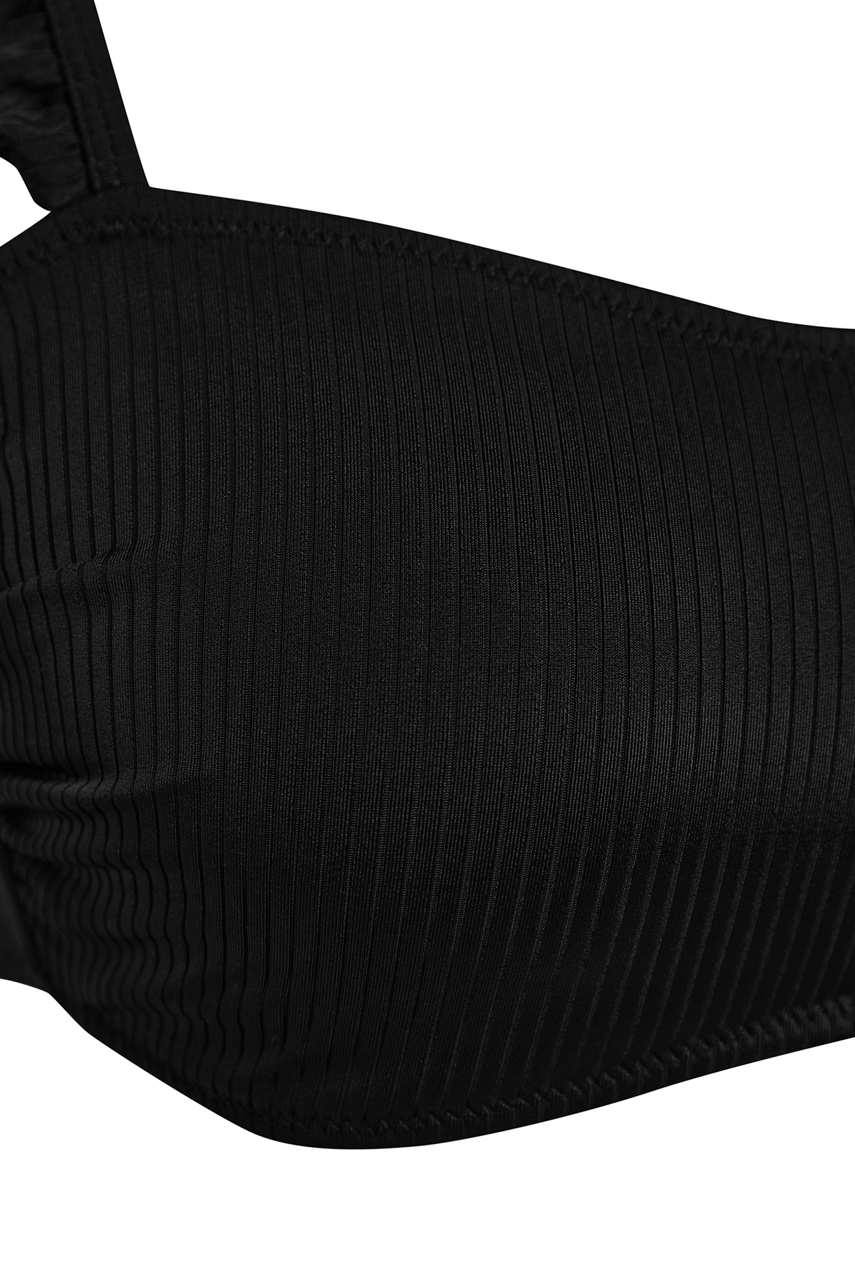 Trendyol Black Bralette Frilly Textured High Waist Hipster Bikini Set