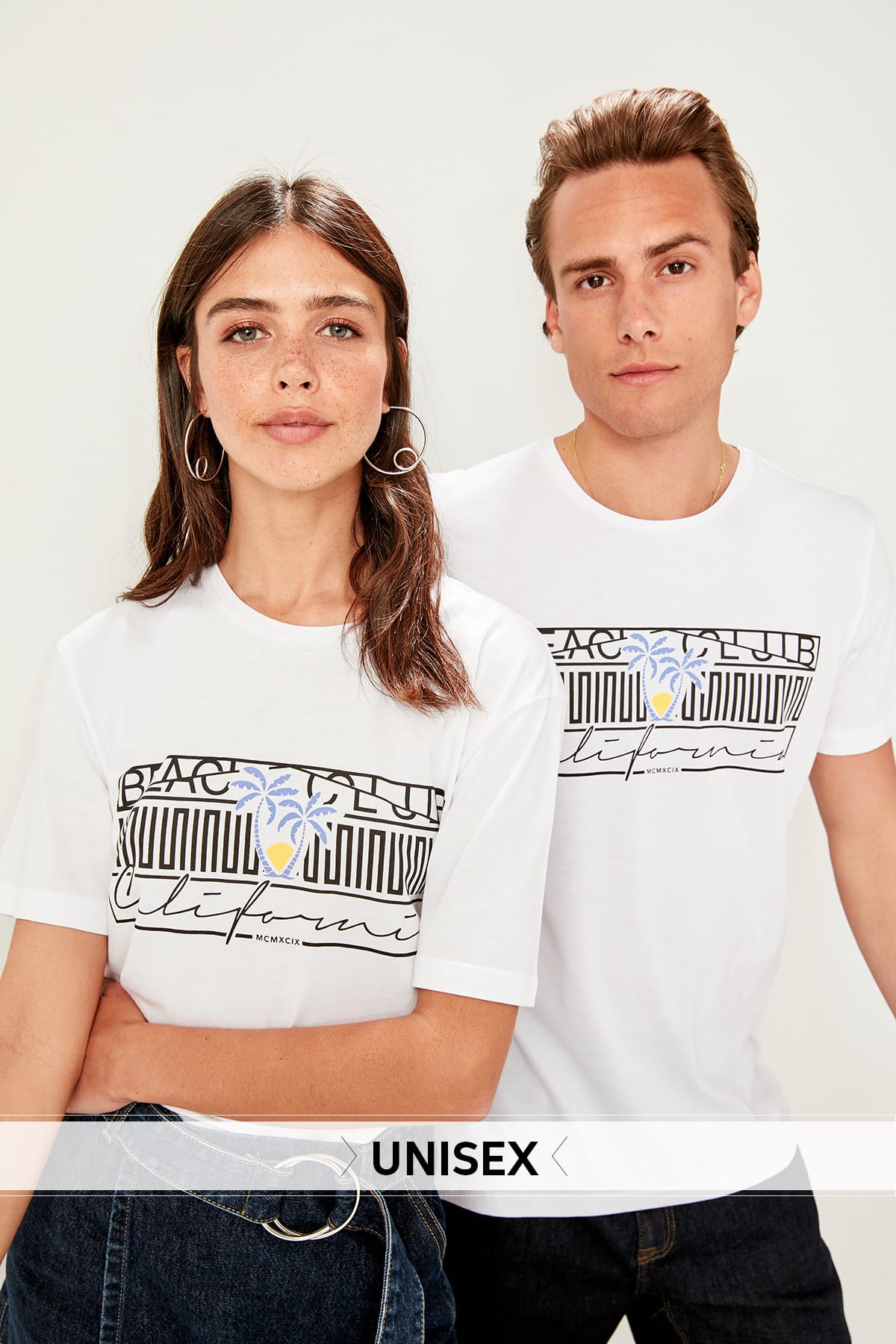 Trendyol UNıSEX White printed T-shirt