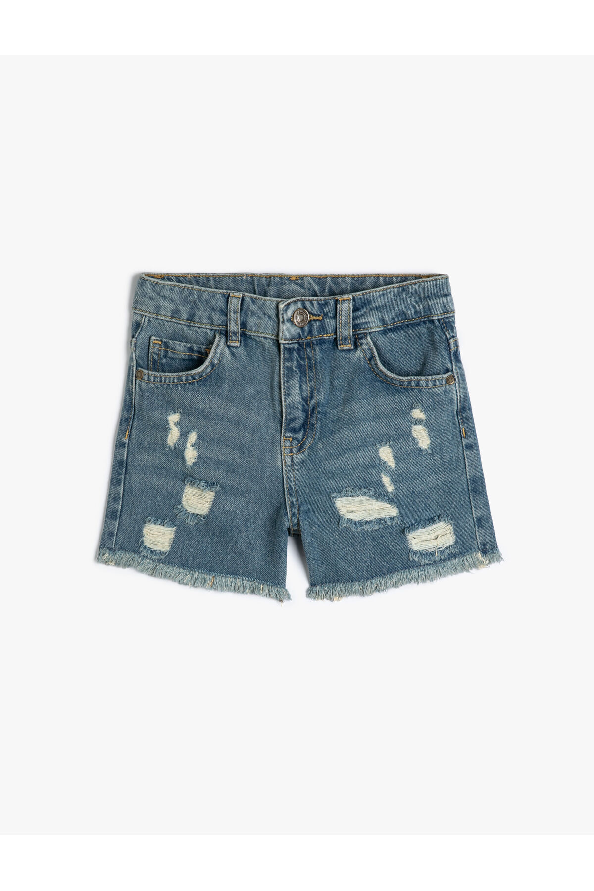 Levně Koton Denim Shorts Worn Detail Pocket Cotton.