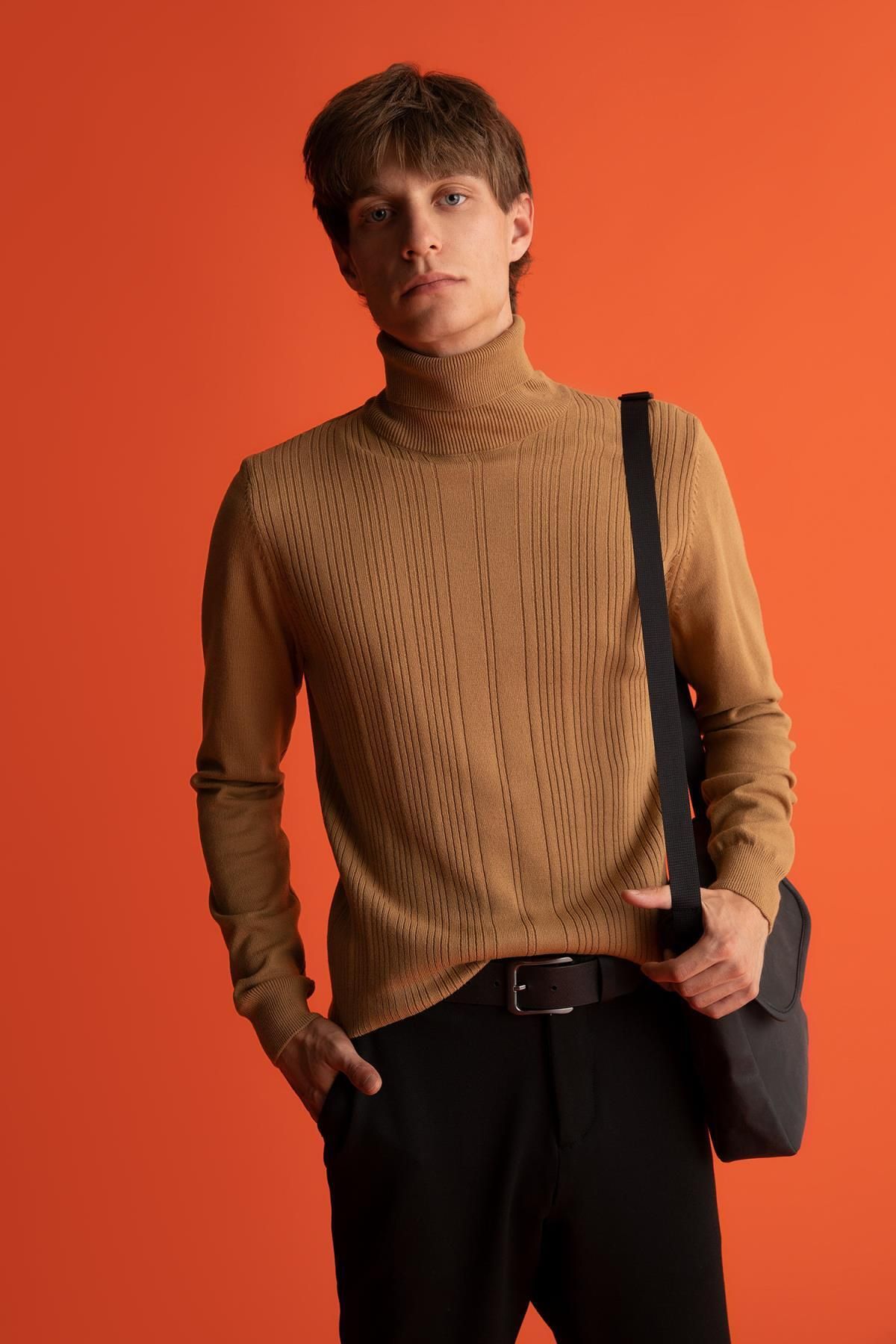 DEFACTO Slim Fit Turtleneck Turtleneck Knitwear Sweater