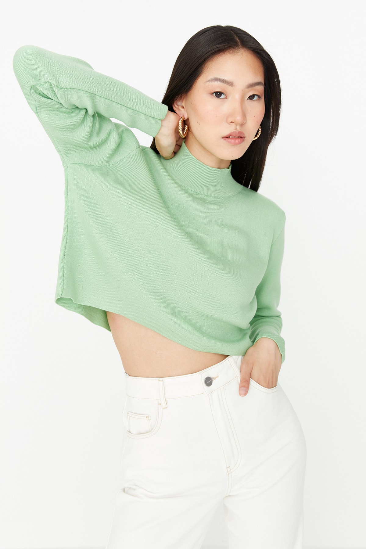 Trendyol Sweater - Green - Regular fit