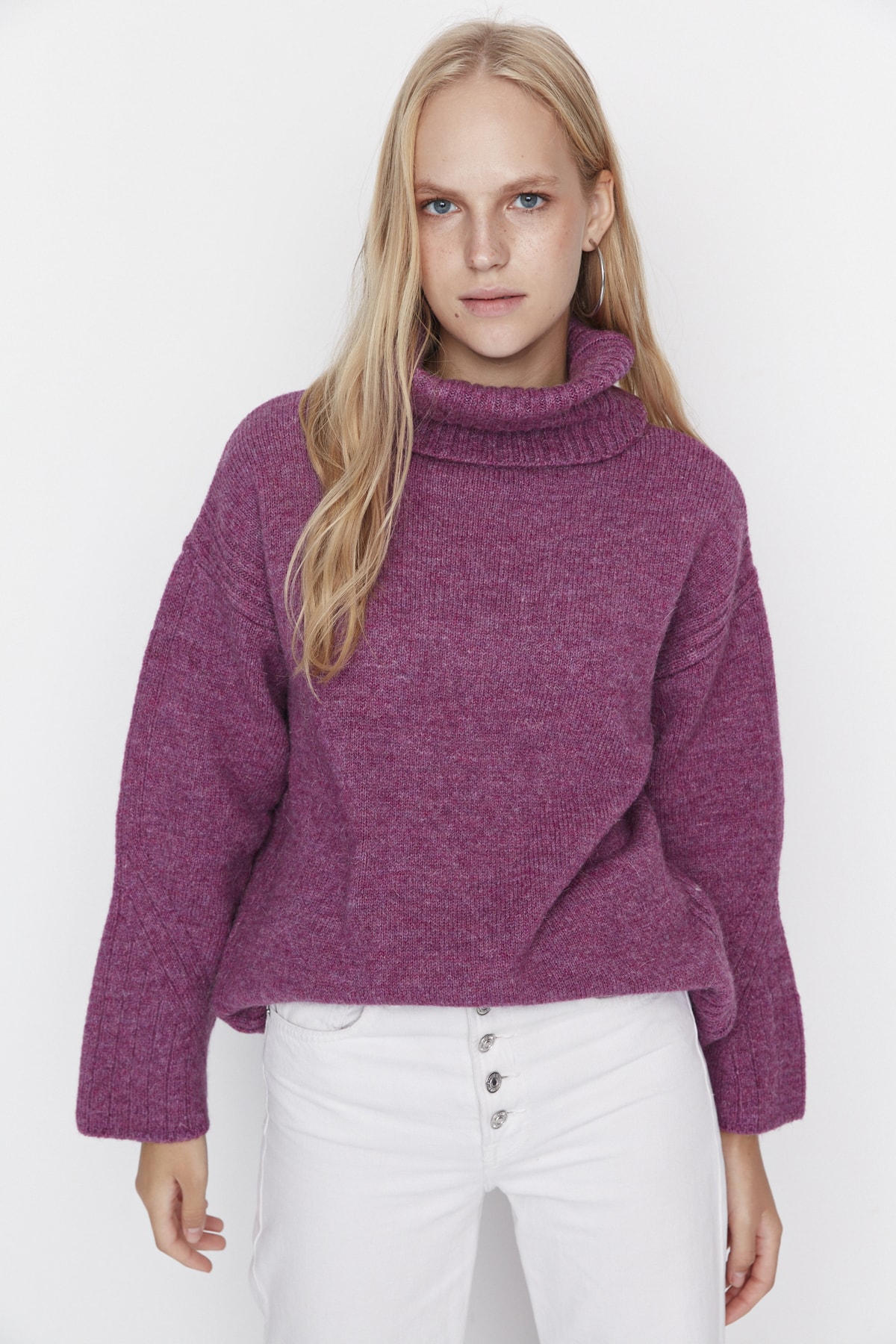 Trendyol Sweater - Purple - Regular fit